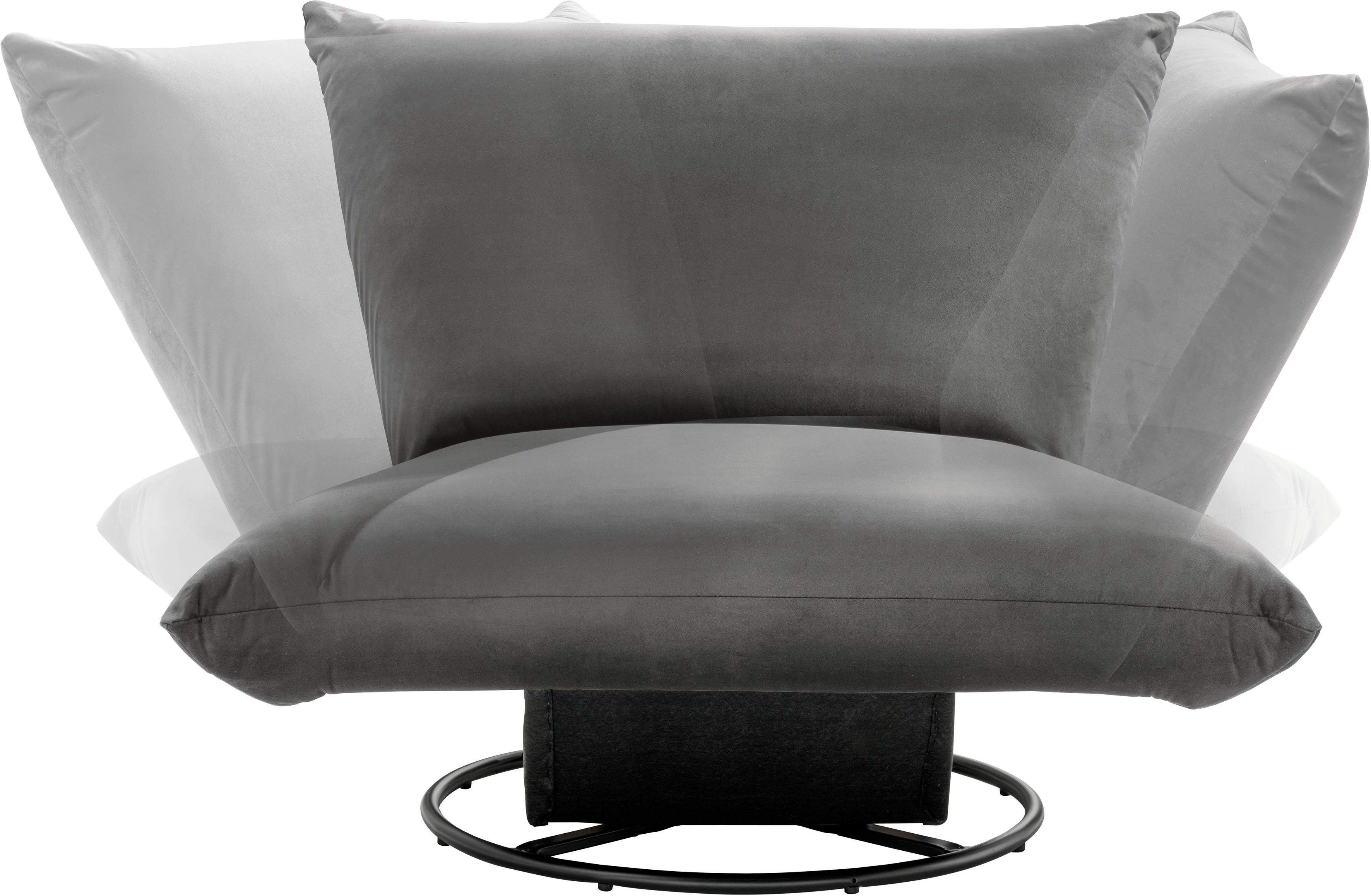 INOSIGN Draaibare fauteuil Cremona 360° draaibaar met metalen voet
