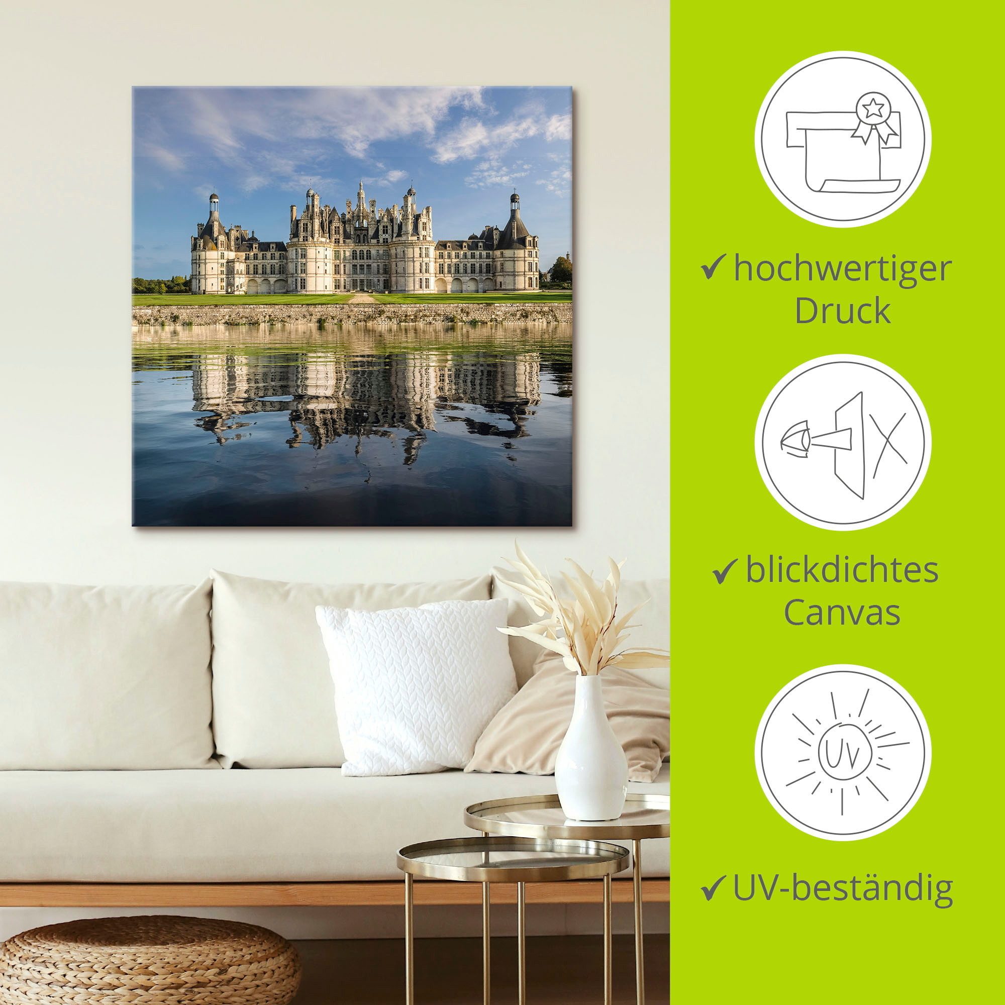 Artland Artprint op linnen Loire-slot Chateau Chambord