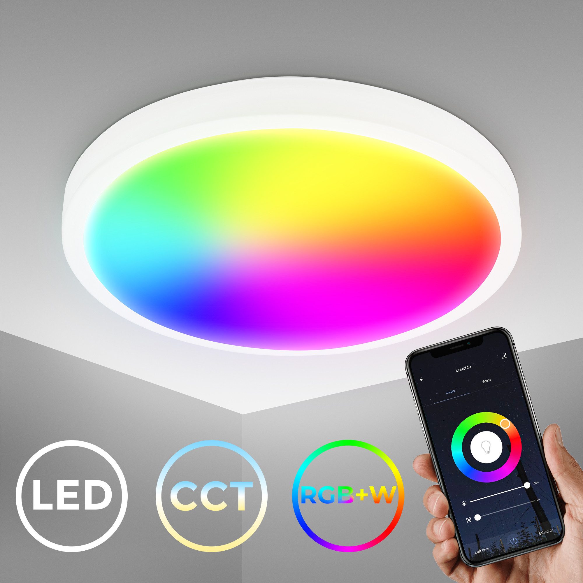 B.K.Licht Led-plafondlamp WiFi CCT LED Deckenleuchte mit App-Steuerung