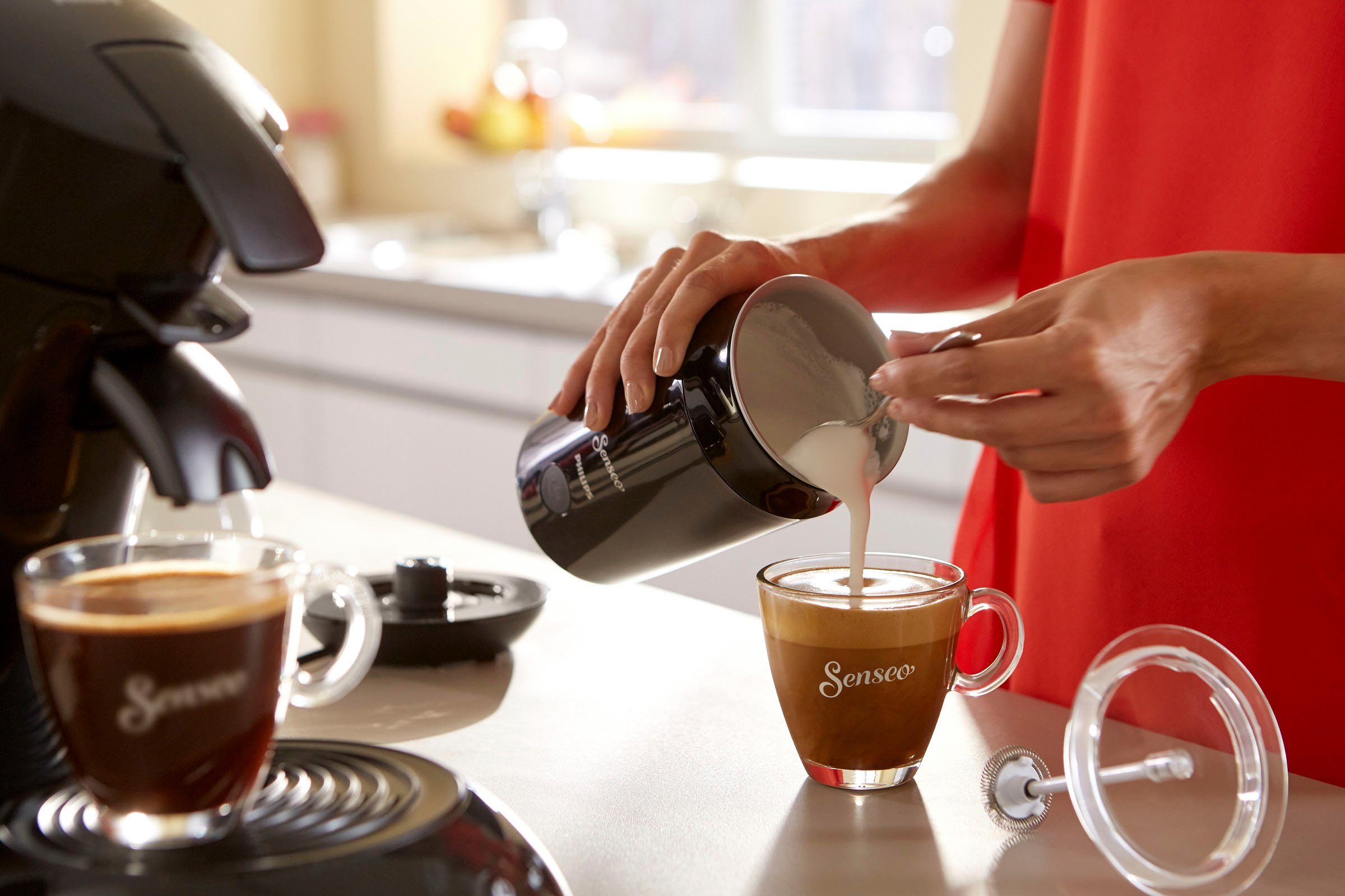 Senseo Koffiepadautomaat Original HD6553/65, inclusief melkopschuimer ter waarde van € 79,99 vap