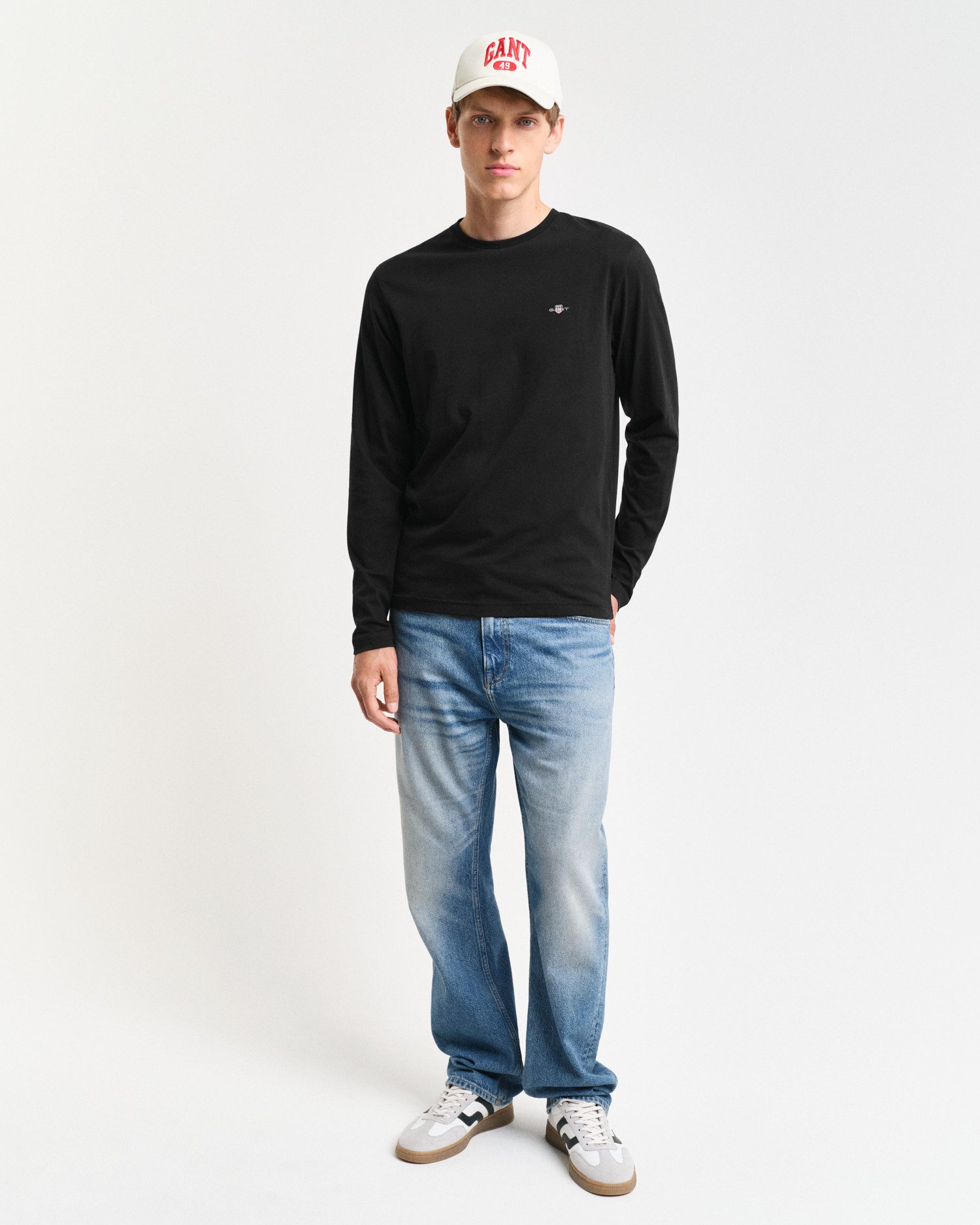 Gant Shirt met lange mouwen REG SHIELD LS T-SHIRT met logoborduursel op borsthoogte