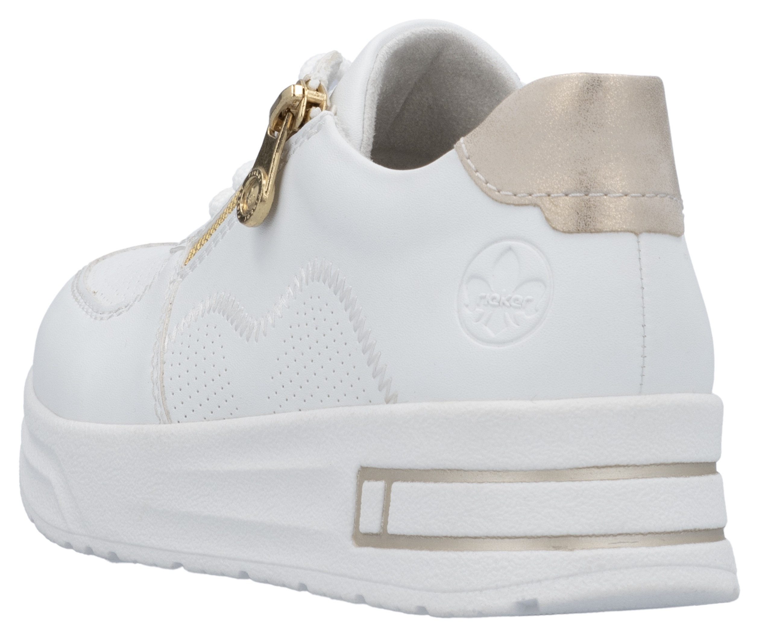 Rieker Plateausneakers , lage schoen, veterschoen, vrijetijdssneaker met ritssluiting