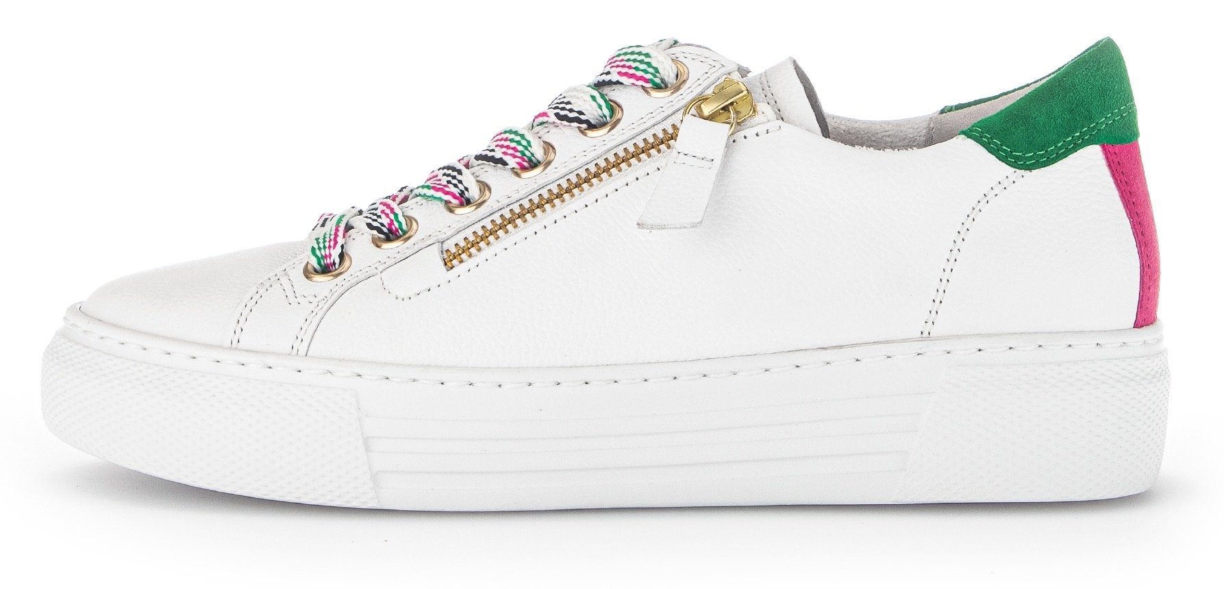 Gabor Plateausneakers Florence met kleurrijke accenten, breedte g, vrijetijdsschoen, lage schoen, veterschoen