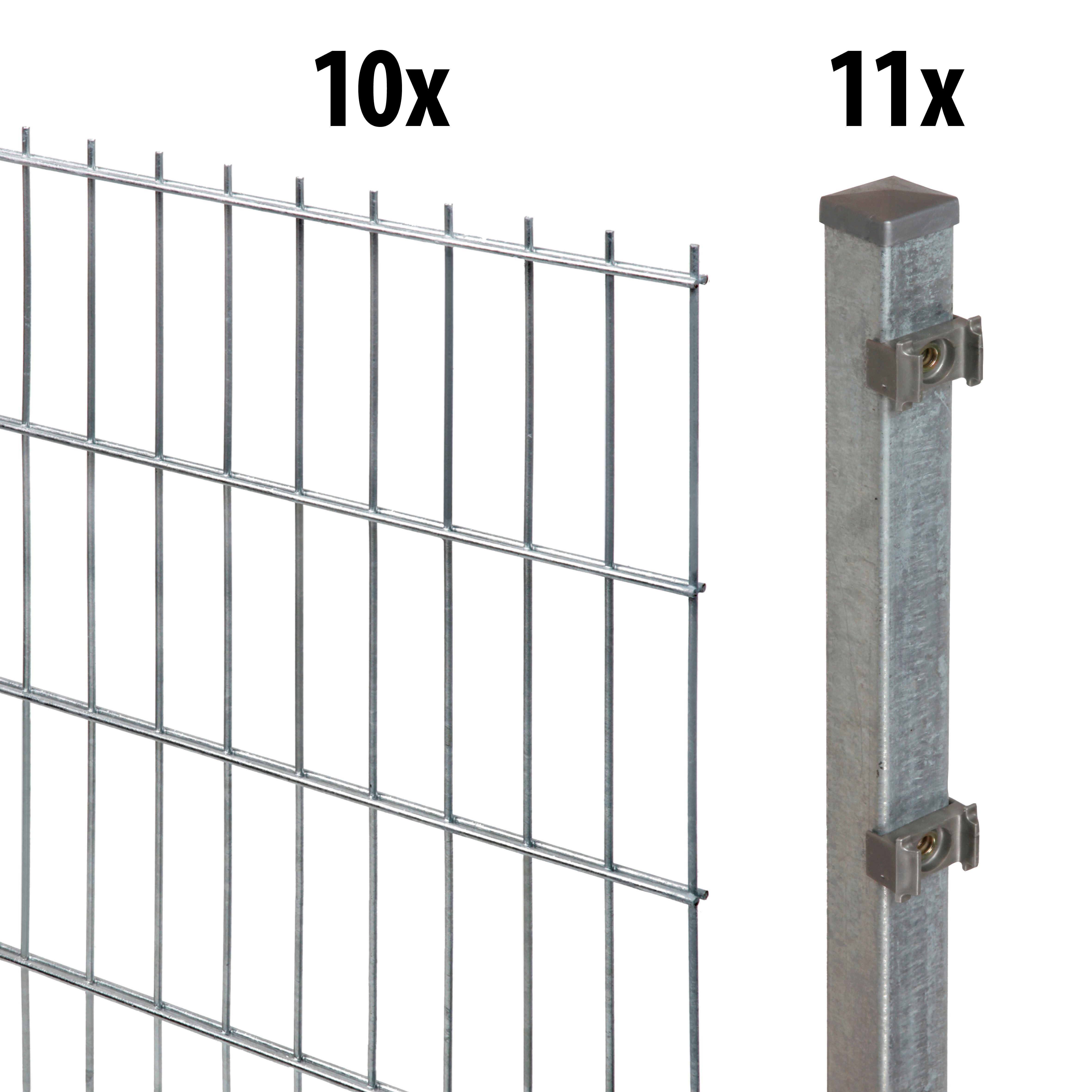 GARDEN 'N' MORE Dubbelstaafmat hekwerk Standaard hekken zilver(kleur)