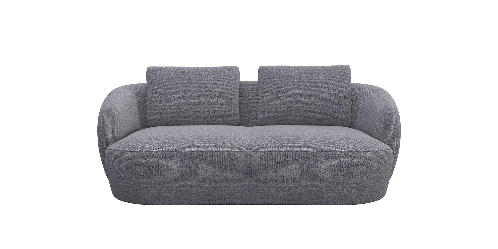 FLEXLUX 2,5-zits Torino, rond, bank, loveseat Modern, organisch bankontwerp, koudschuim, golfvering grijs, 2-zitsbanken