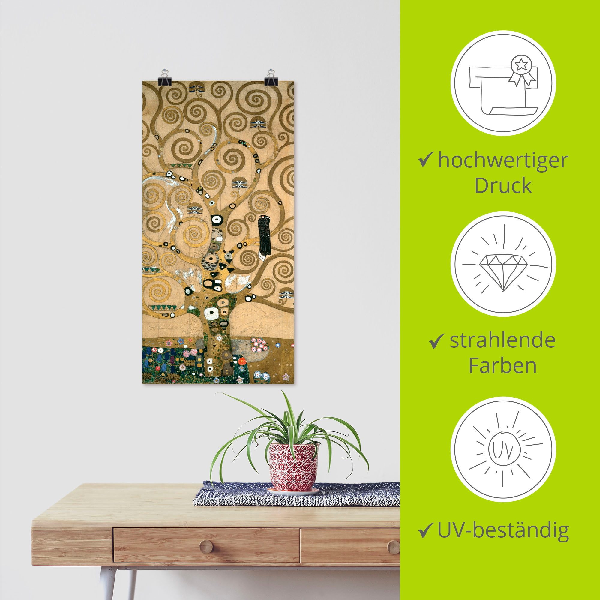 Artland Artprint Levensboom. Detail, werksjabloon als artprint op linnen, poster, muursticker in verschillende maten