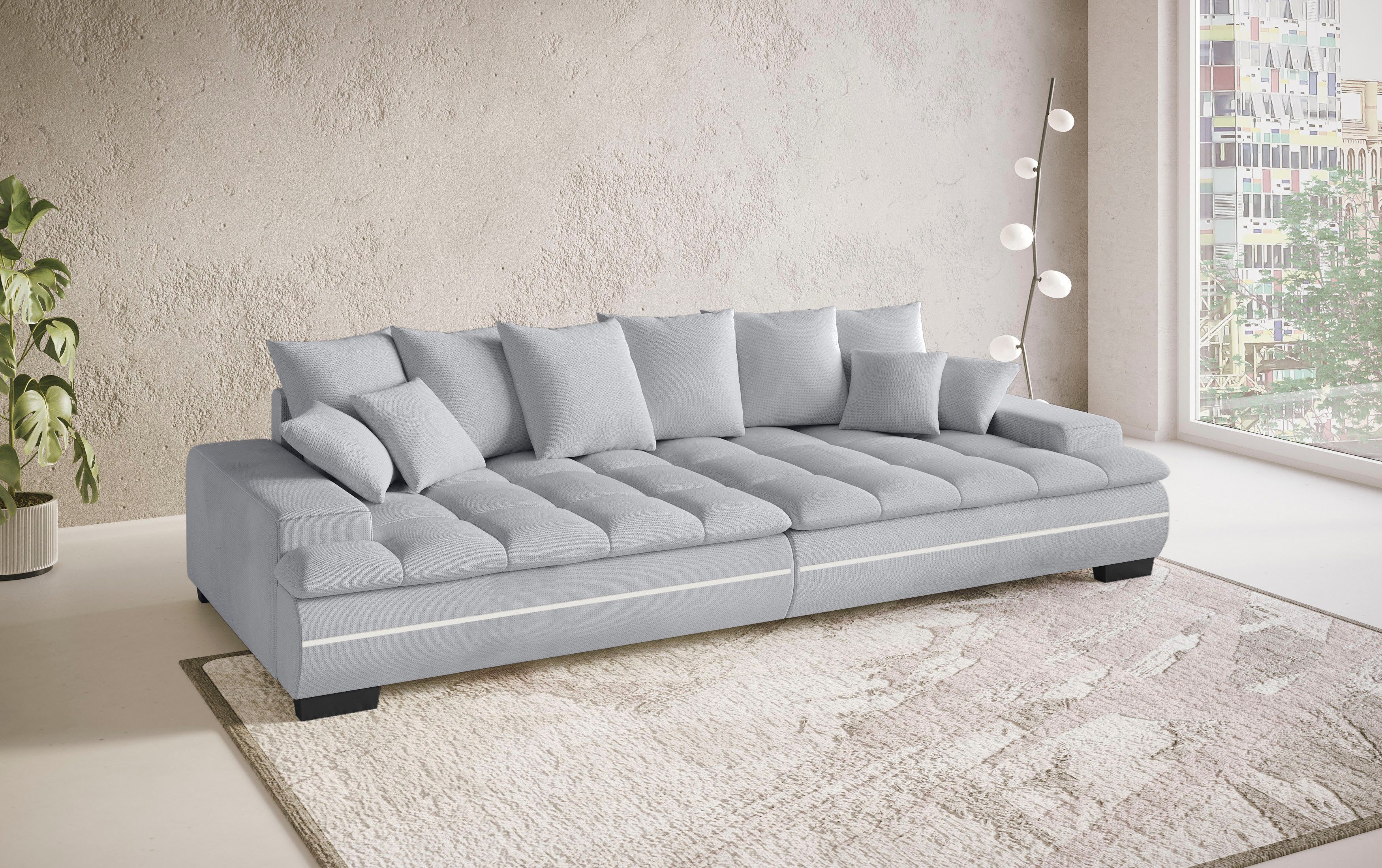 Mr. Couch Megabank Haiti II RGB-LED verlichting, koudschuim bekleding, tot 140 kg belastbaar