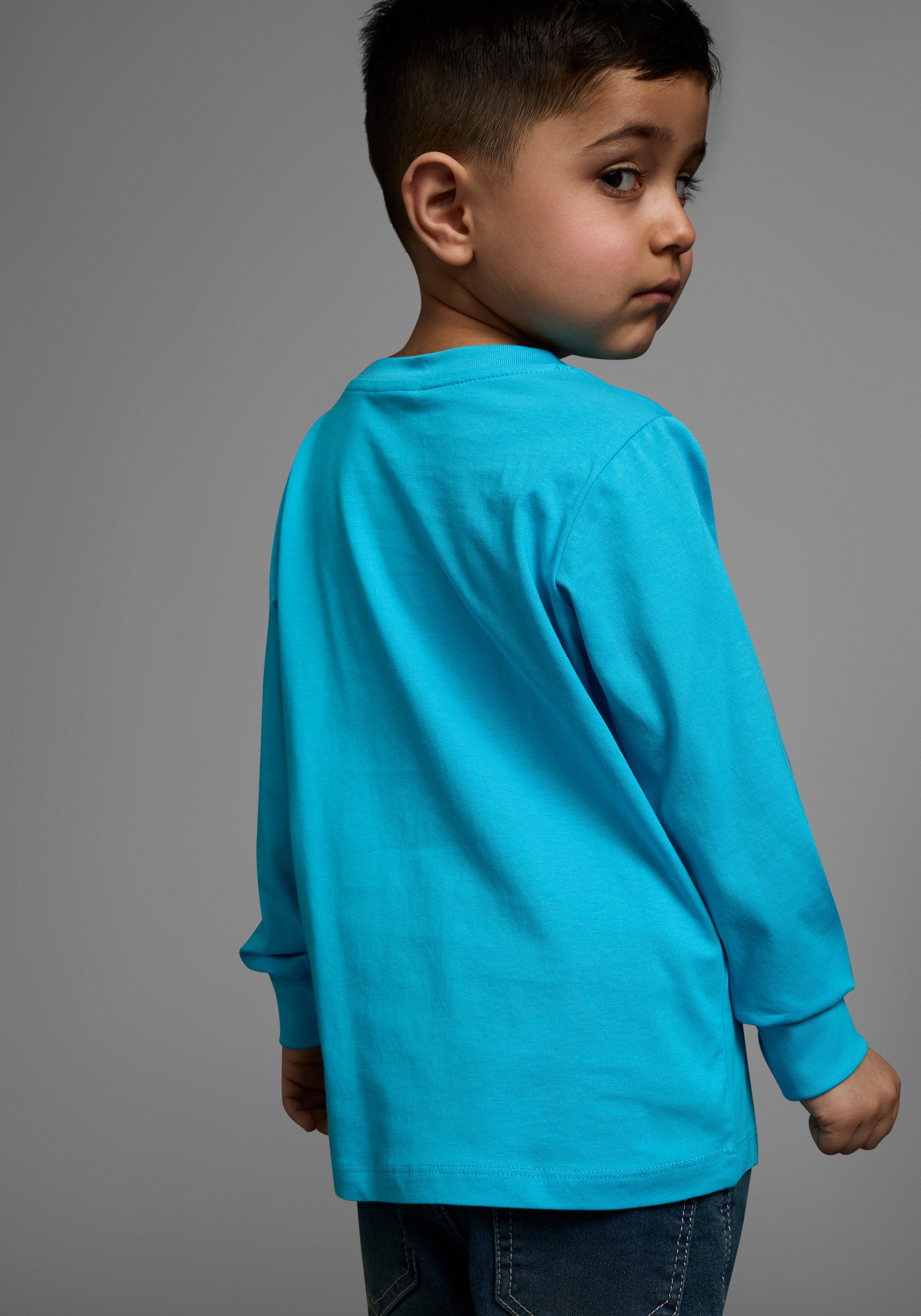 KIDSWORLD Shirt met lange mouwen HIER KOMMT RETTUNG Lange mouwen, basic pasvorm, frisse print