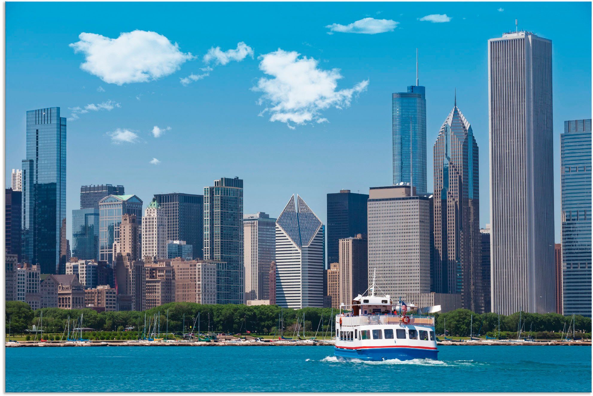 Artland Artprint Chicago Skyline in vele afmetingen & productsoorten - artprint van aluminium / artprint voor buiten, artprint op linnen, poster, muursticker / wandfolie ook geschi