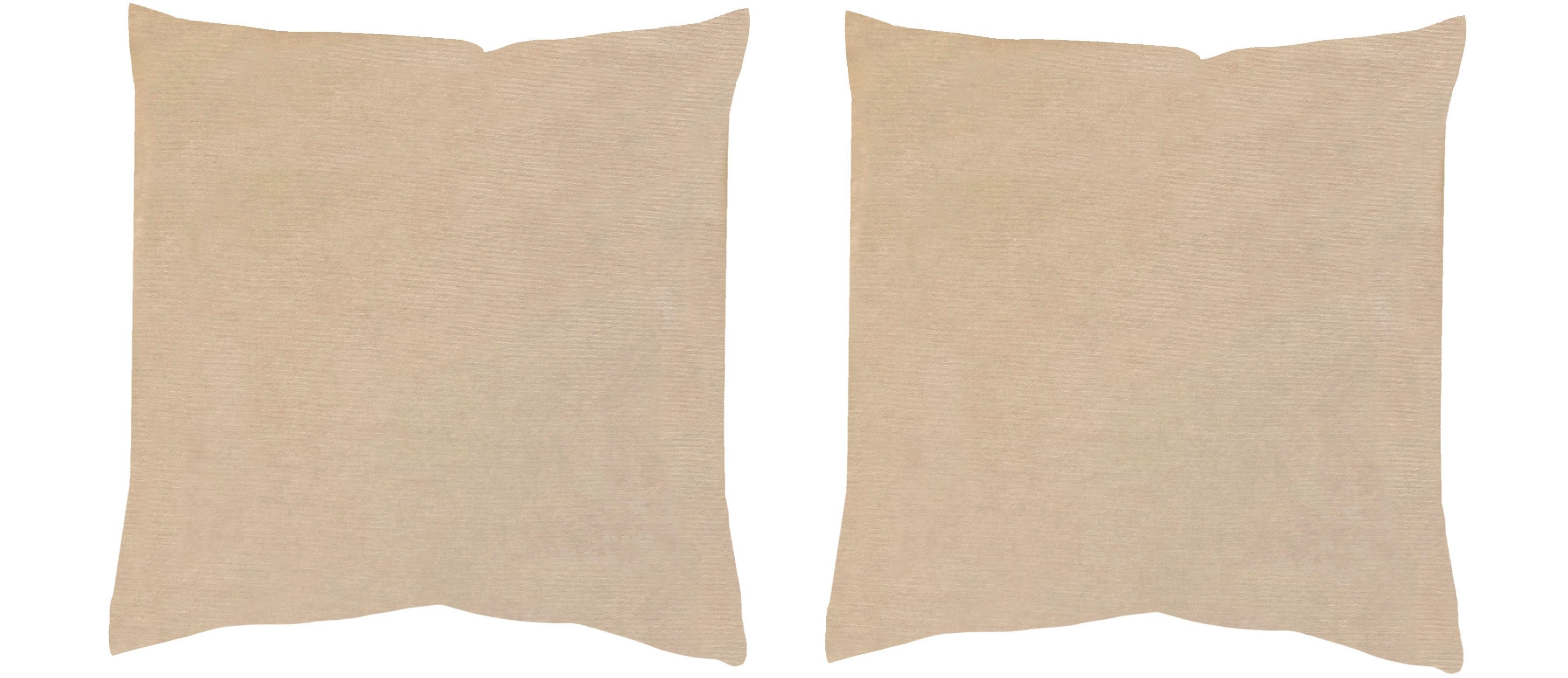 HOME WOHNIDEEN Kussenhoes ELMER 2-DELIG PAKKET MET VULLING (2 stuks) sierkussens maat 50 cm x 50 cm beige
