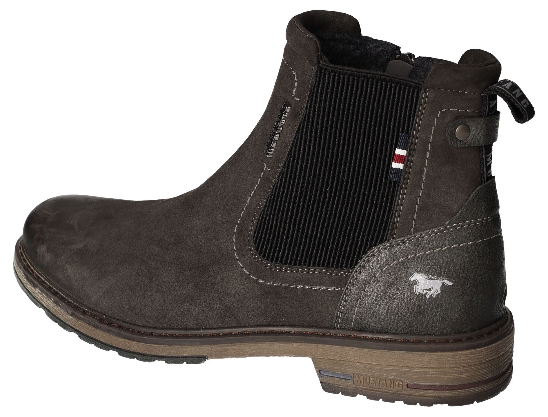 Mustang Shoes Chelsea-boots slip-on boots, ankle boots, block heel, side stretch insert