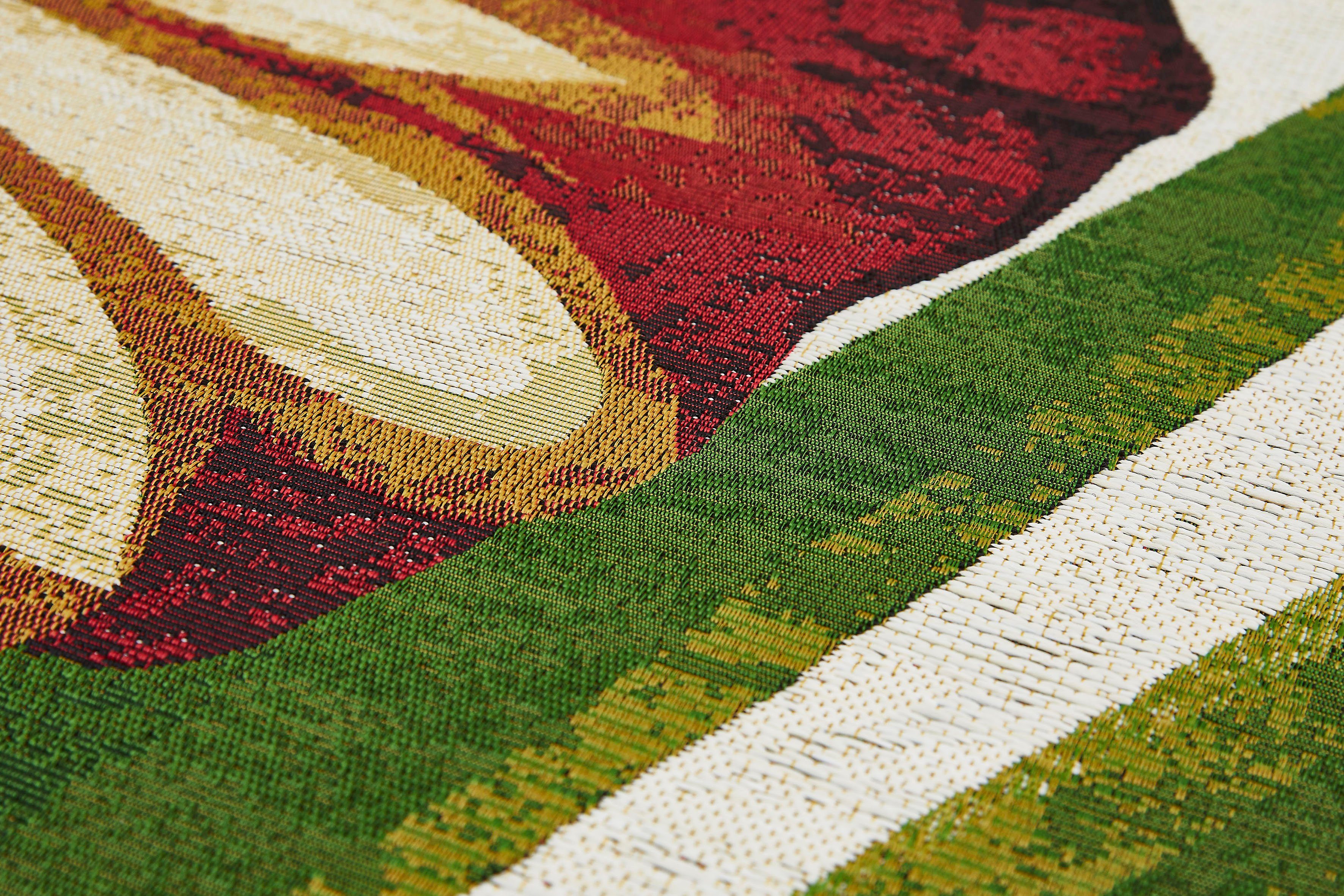 LUXOR living Vloerkleed Panama bloem, Made in Belgium Vlakweefsel, modern ontwerp, motief bloemen, geschikt voor binnen en buiten