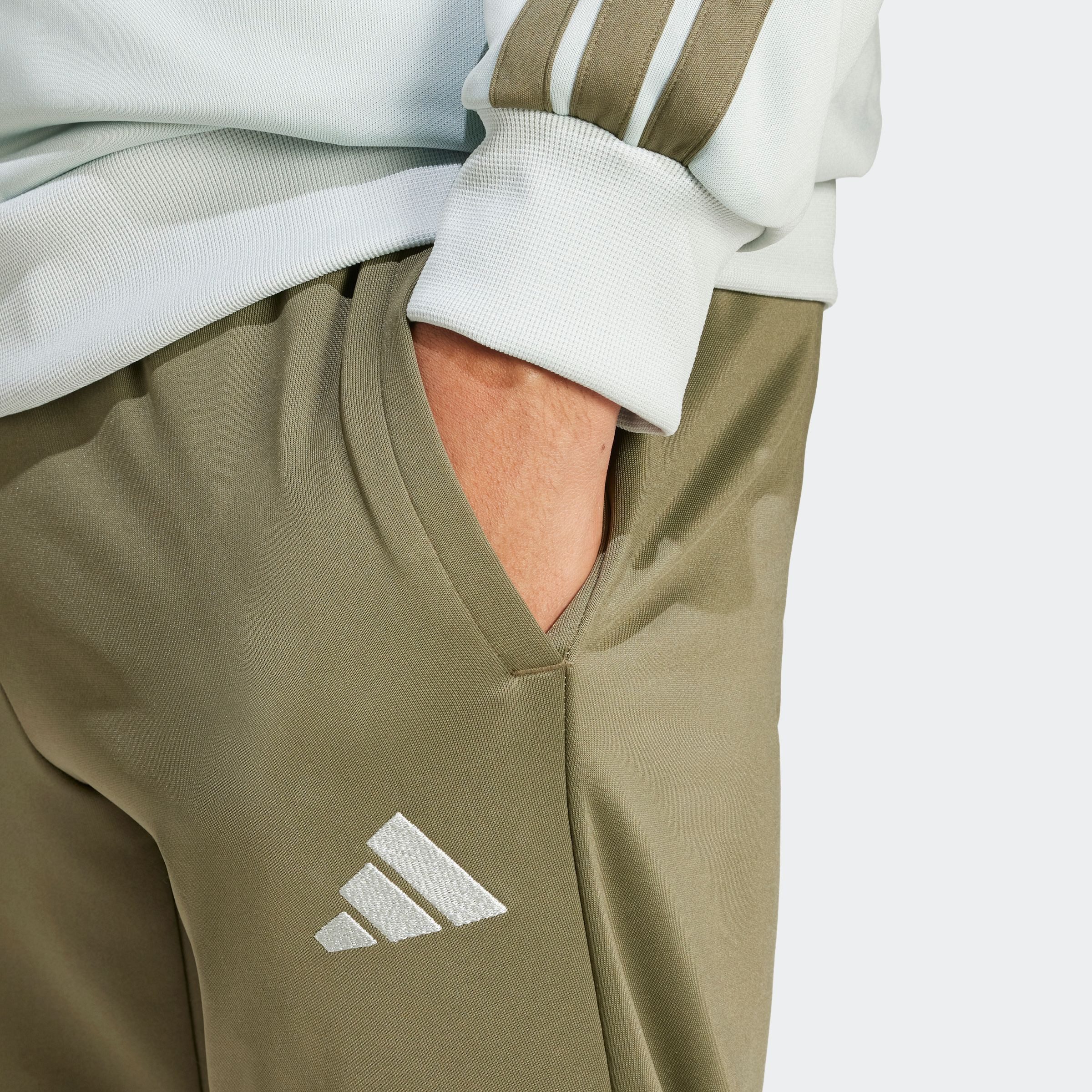 adidas Sportswear Trainingspak M 3S FT TT TS drie-strepen trainingspak van zacht french terry materiaal (2-delig)