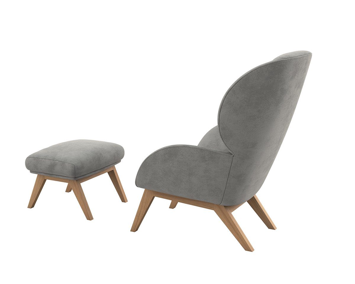 FLEXLUX Oorfauteuil Adria Stijl & comfort, organische vorm, eikenhouten voet