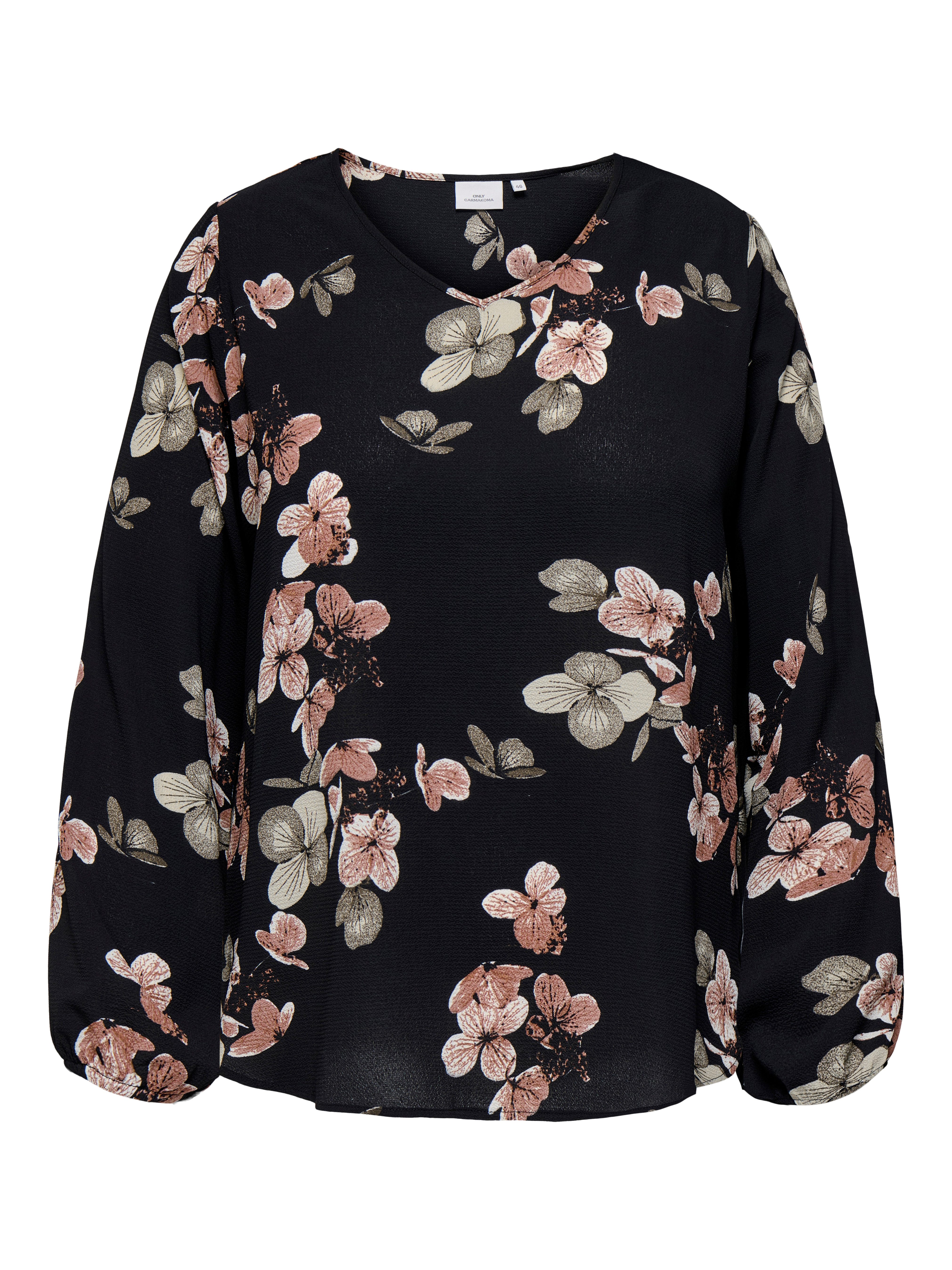 ONLY CARMAKOMA Shirt CARVICA LIFE L/S V-NECK TOP WVN NOOS