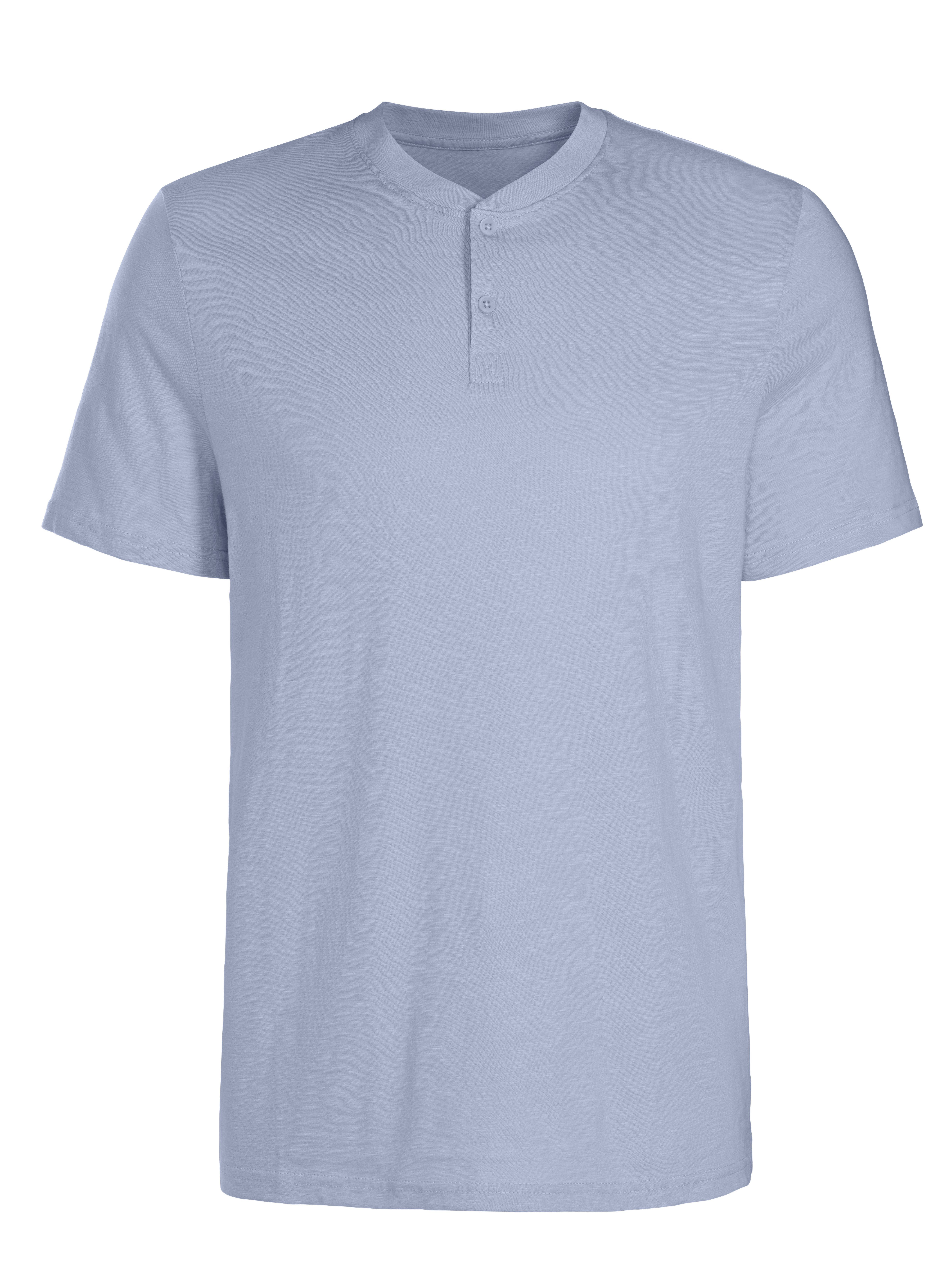 H.I.S Henleyshirt Korte mouwen shirt met Henley-kraag, gestructureerde katoen