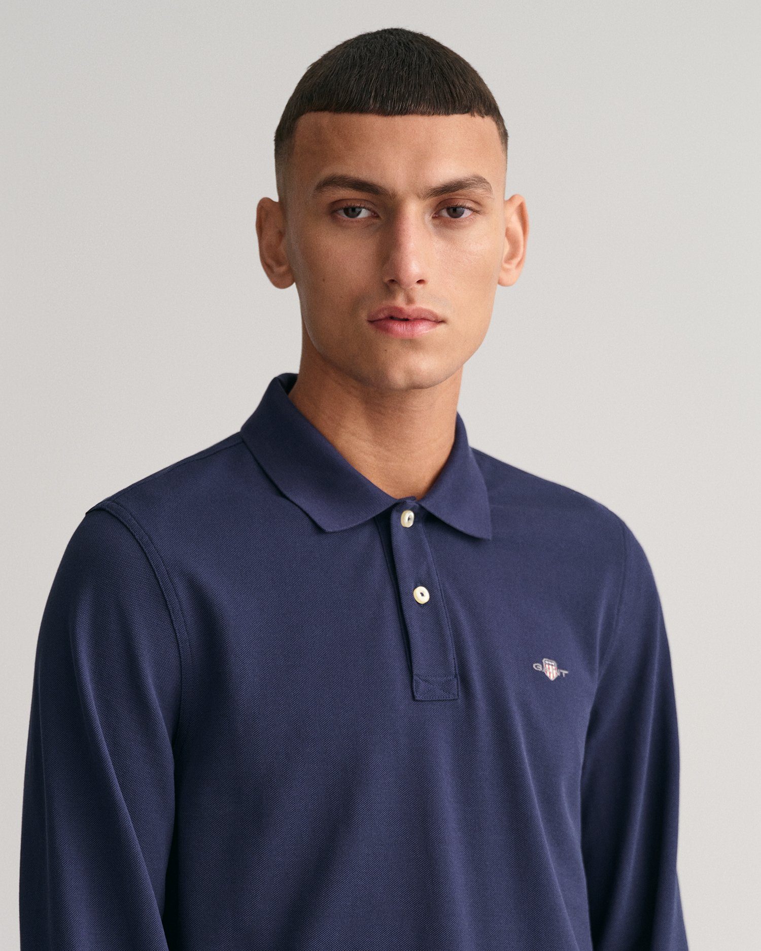Gant Poloshirt REG SHIELD LS PIQUE RUGGER met logoborduursel op de borst