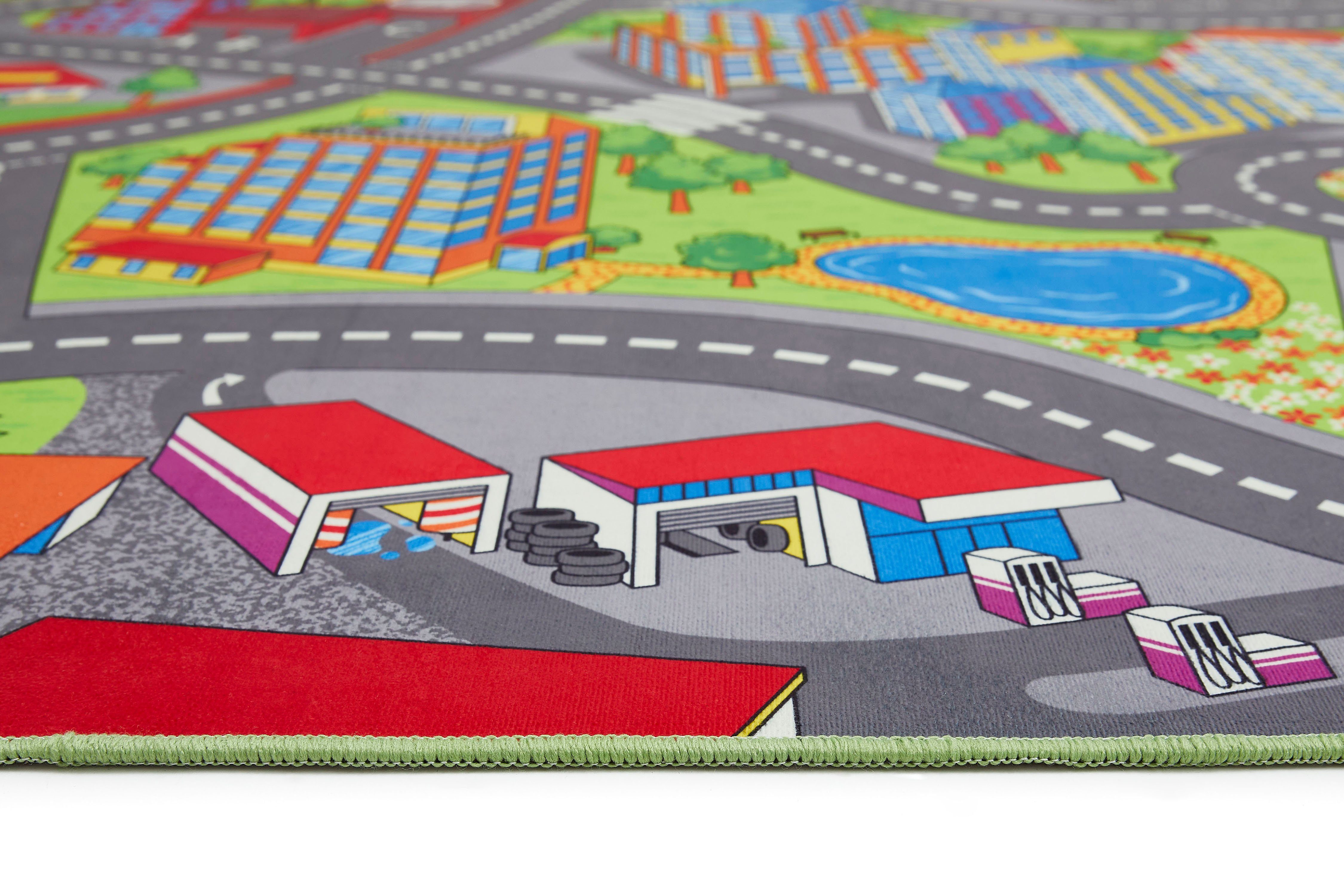Andiamo Kindervloerkleed Street Straat speel tapijt, zachte speelmat, antislip