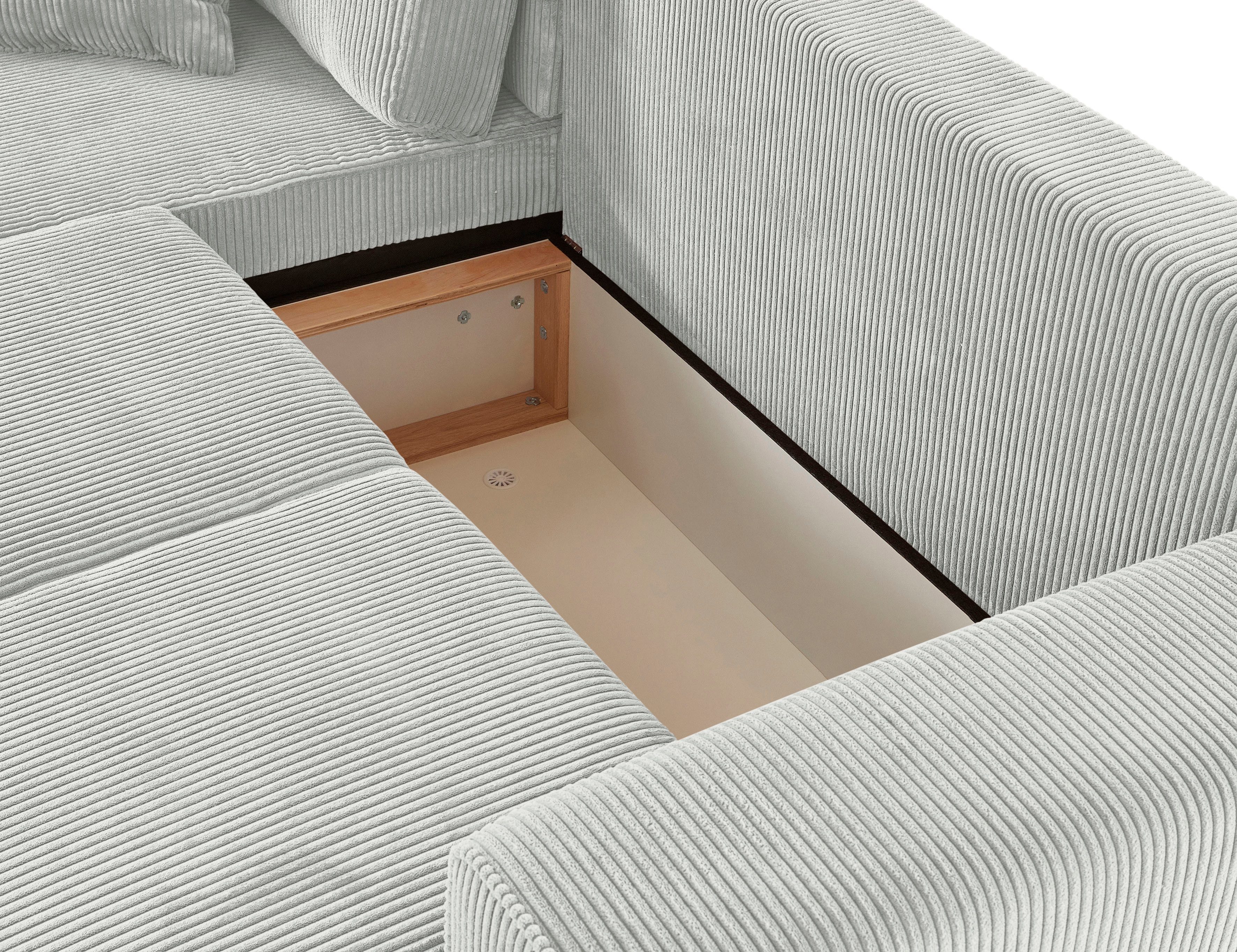 Guido Maria Kretschmer Home&Living Hoekbank Györ L-vorm, optioneel met bedfunctie en bedlade inclusief 2 sierkussens
