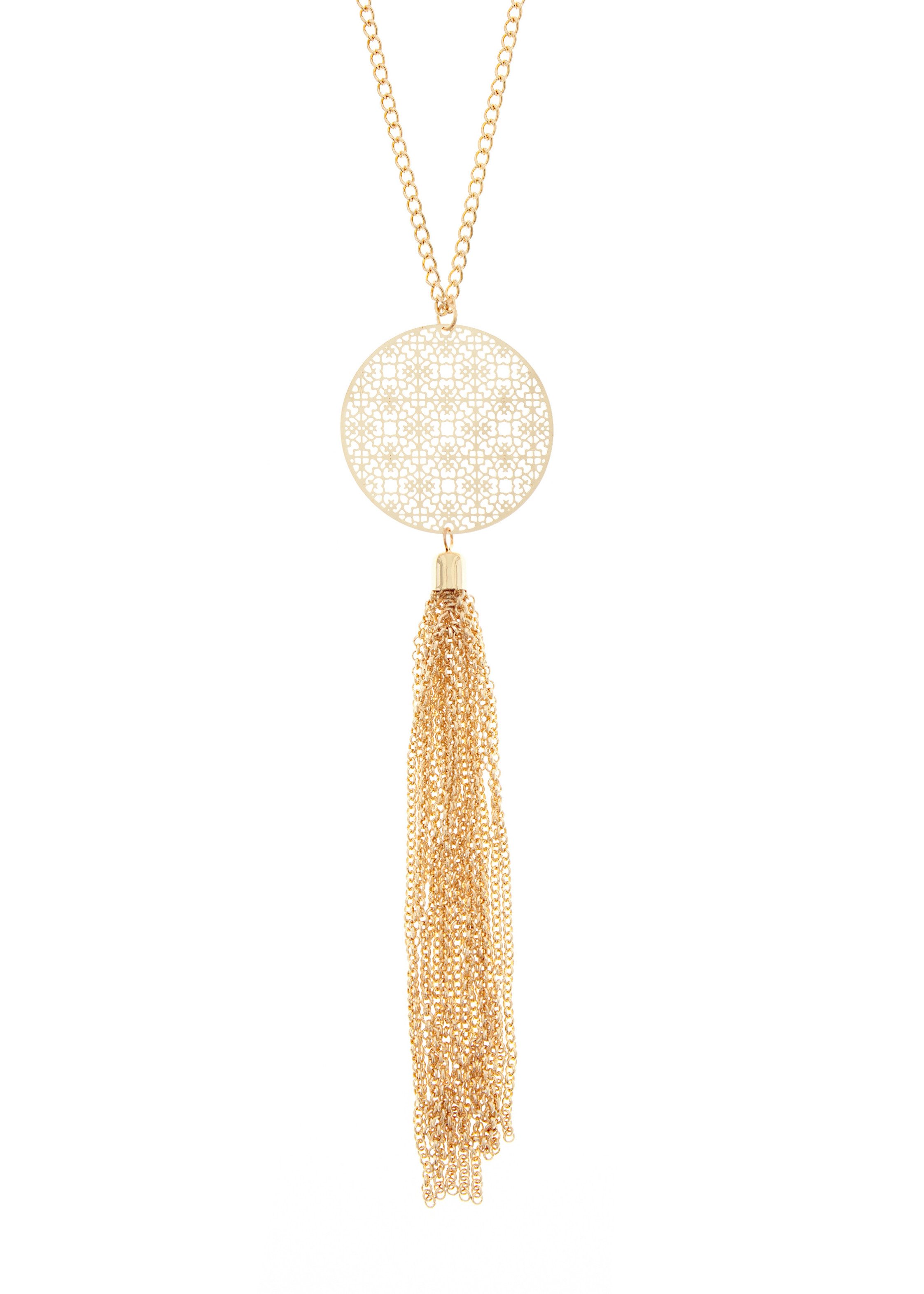 Lascana Lange ketting Halsketting met dromenvanger hanger met ornament en tassel, ketting met hanger, halssieraad