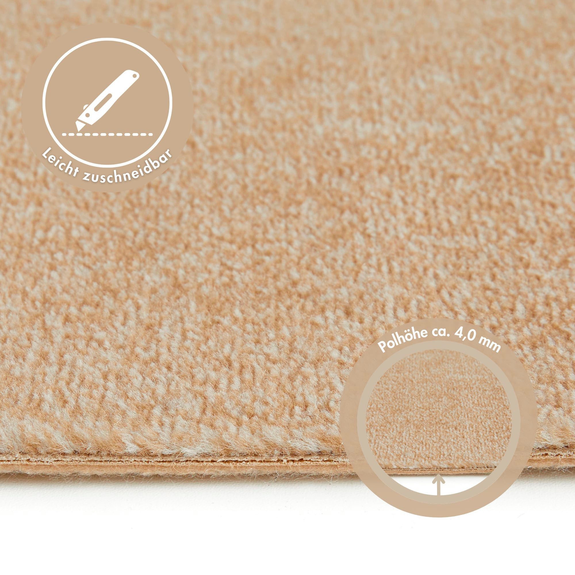 Andiamo Tapijt Catania, velours, Made in Belgium gemêleerd, breedte 400 cm of 500 cm, slijtvast & onderhoudsvriendelijk (1 stuk)