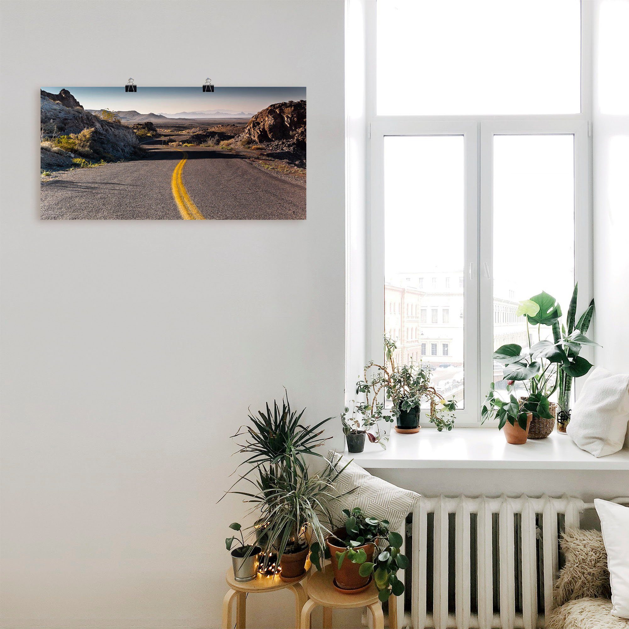 Artland Poster Historische Route 66 als artprint van aluminium, artprint op linnen, muursticker of poster in verschillende maten