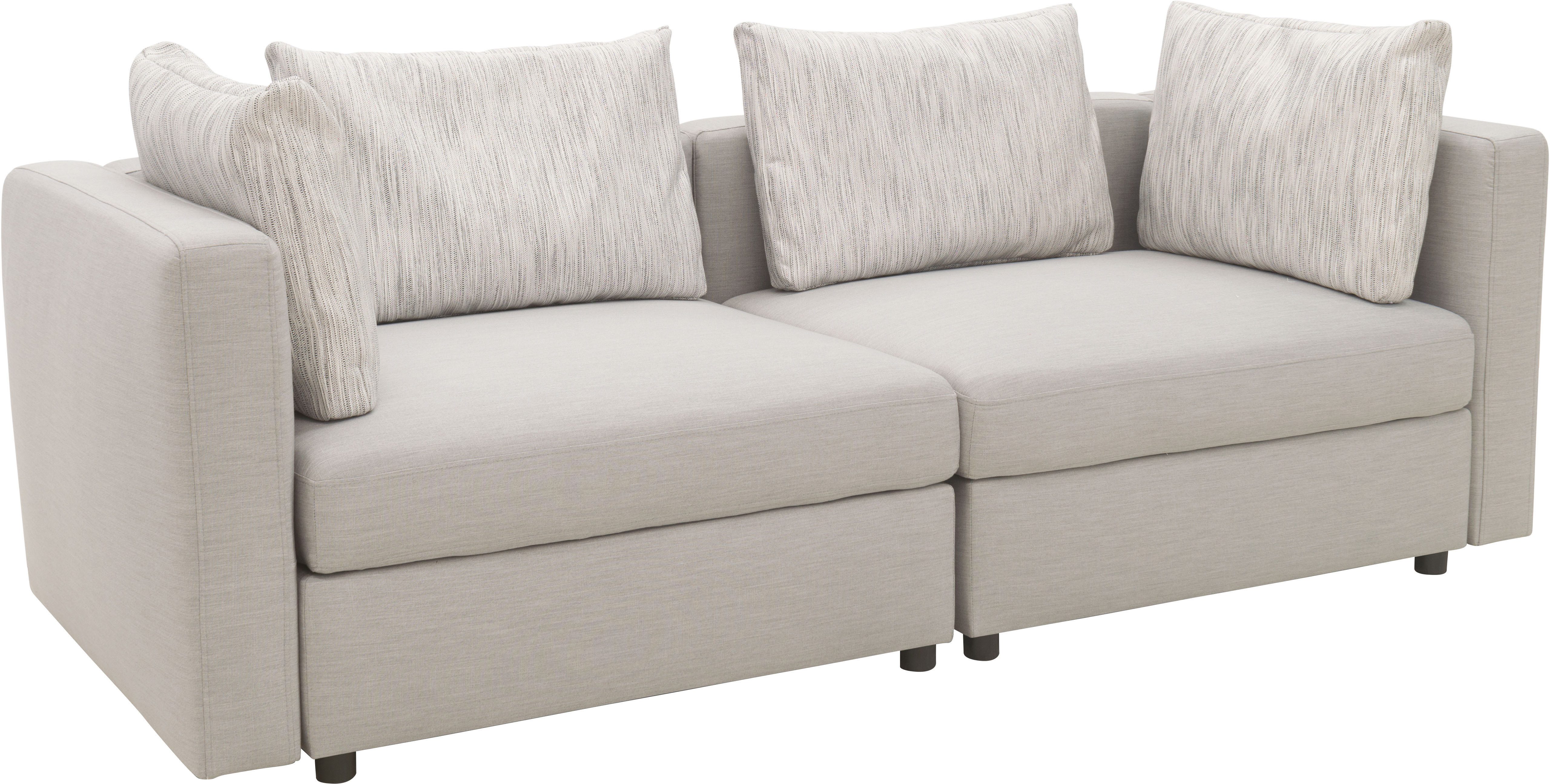 DOMO collection 2-zitsbank Solskin, individueel uitbreidbaar/combineerbaar met losse kussens. rug- en zijpanelen als steeksysteem.