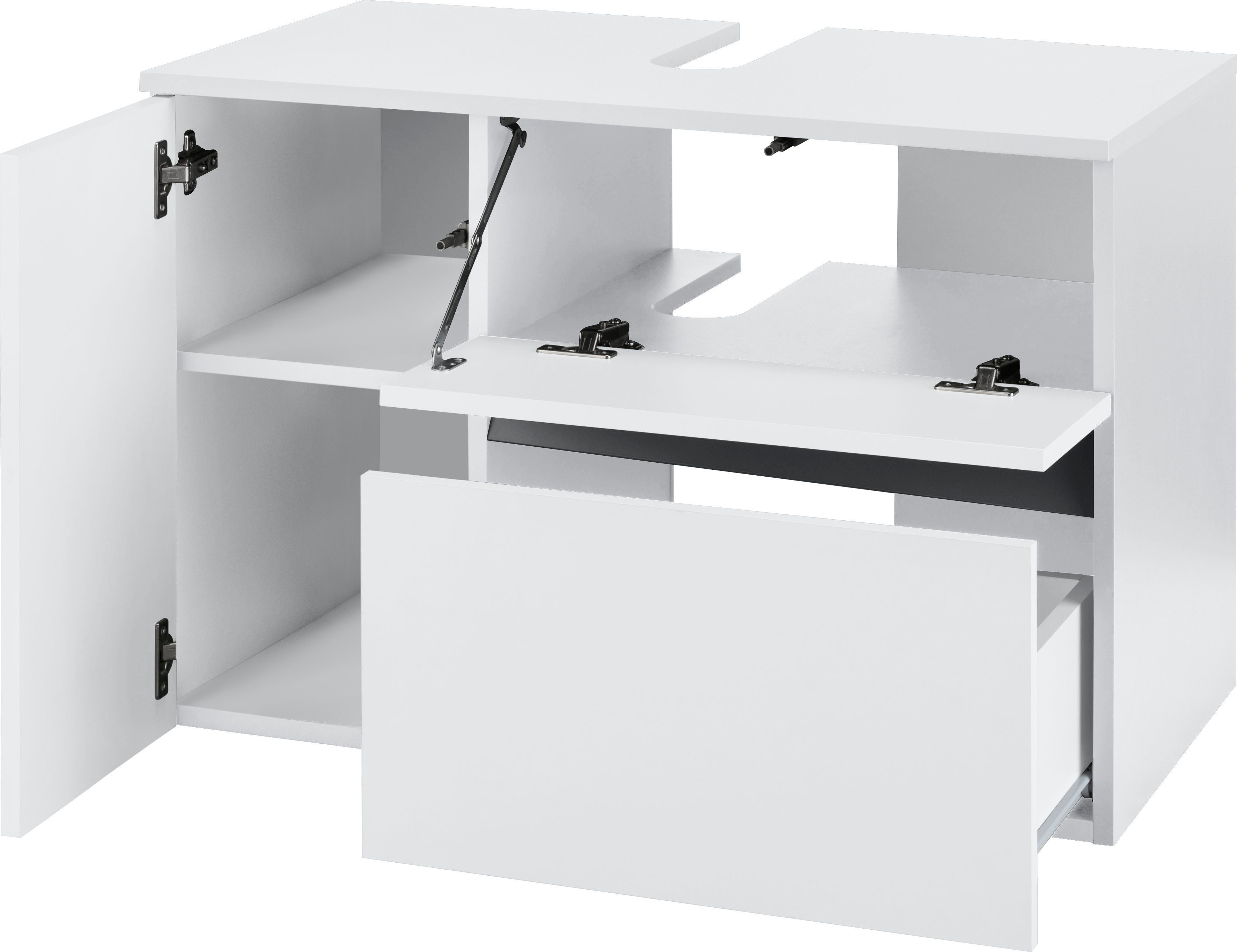 Home affaire Wastafelonderkast Wisla voor wandmontage, sifonaansluiting, push-to-open functie, breedte 80 cm
