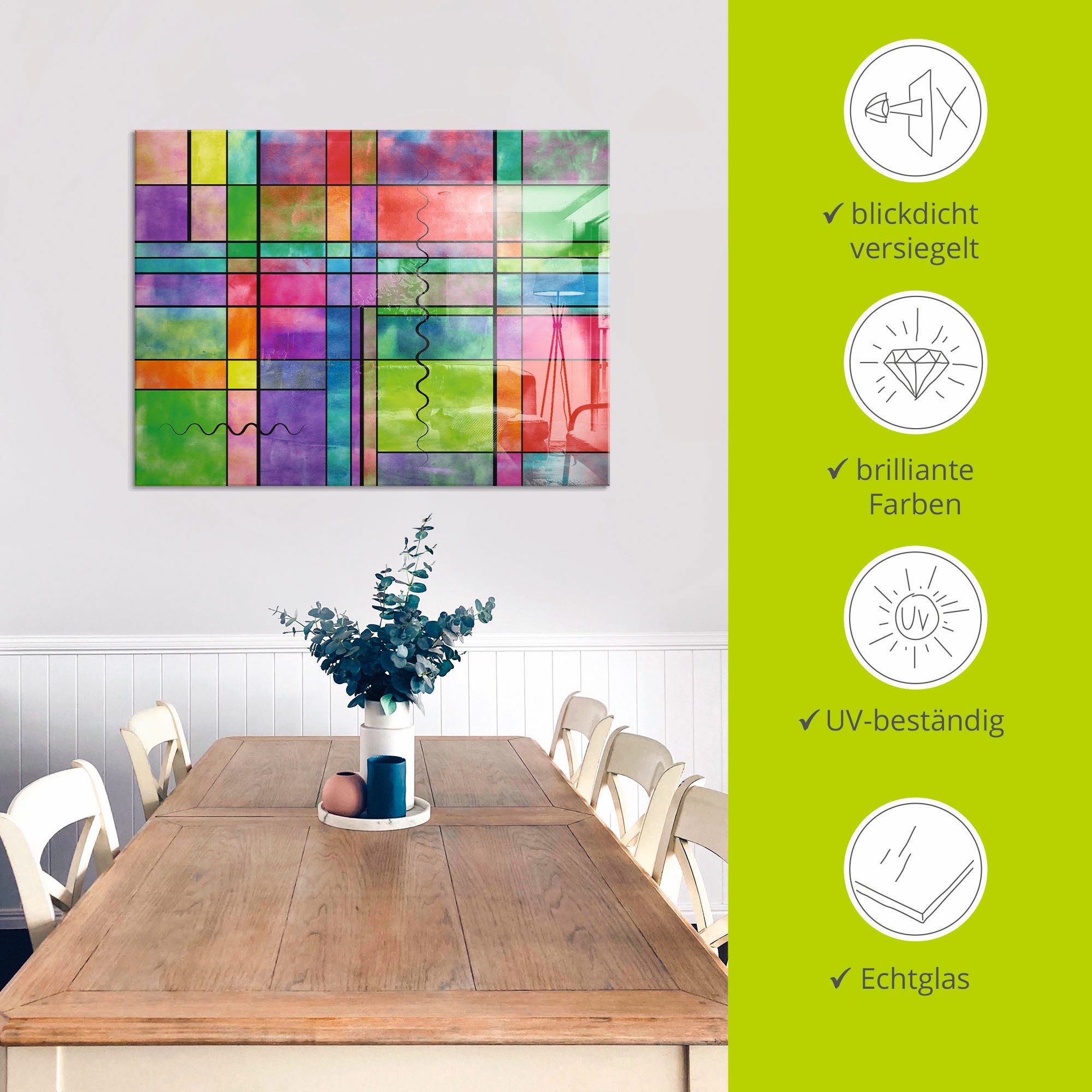 Artland Print op glas Multicolour Abstract in verschillende maten