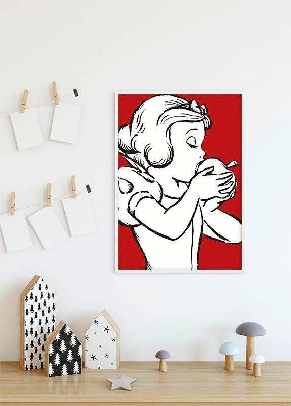 Komar Wanddecoratie Snow white Apple Bite - red Wanddecoratie voor de kinderkamer - zonder lijst (1 stuk)