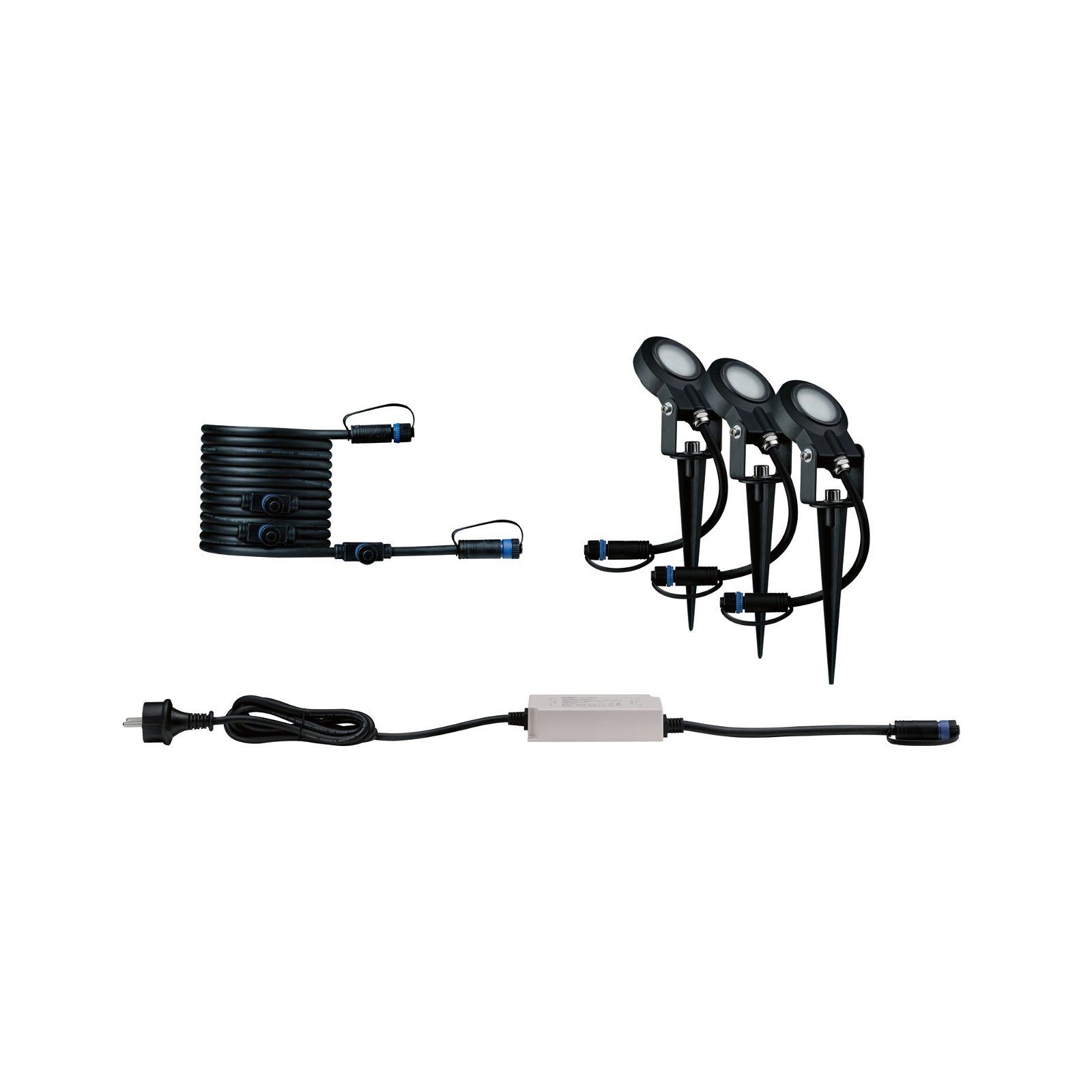 Paulmann Led-tuinlamp Plug & Shine Sting IP67 2200K 3x6,3W 75VA Antraciet (3 stuks)