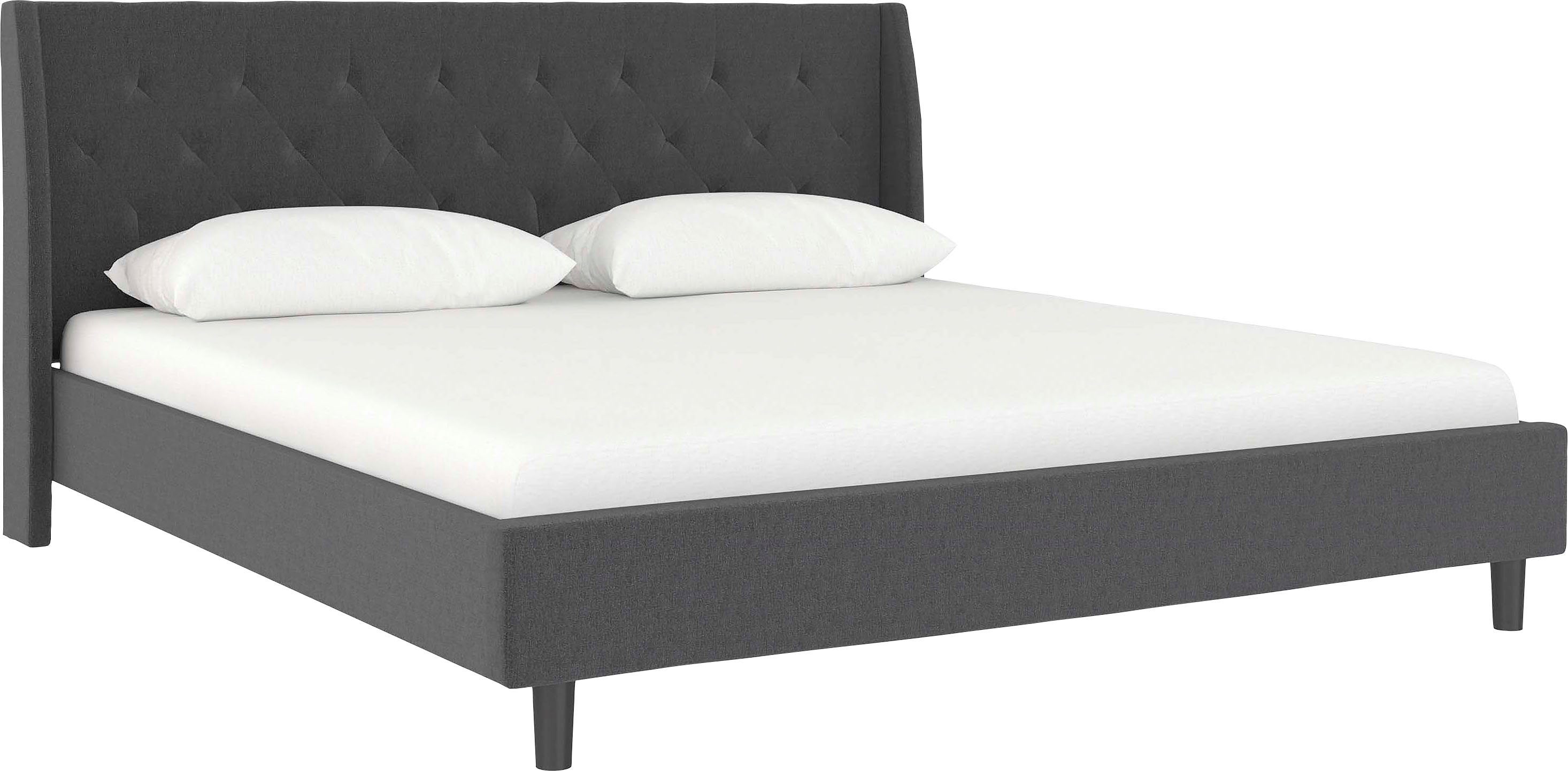 Home affaire Gestoffeerd bed Kempton met ruitencapitonnage, zacht verdikt, ligoppervlak 140x200 of 180x200 cm (1-delig)