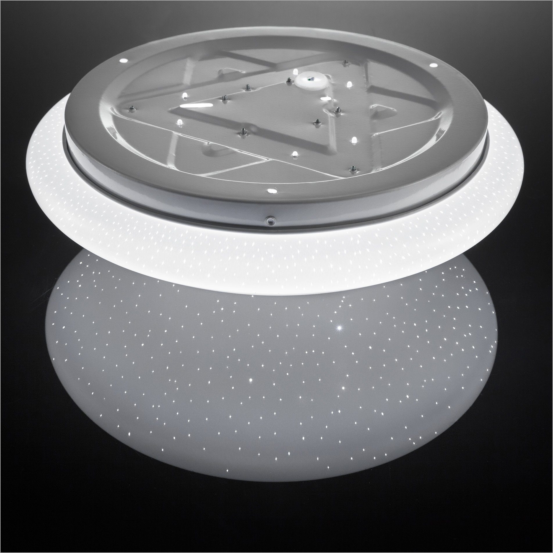 B.K.Licht Led-plafondlamp Astro LED plafondlamp 12W 1200lm 4.000K sterrenlicht IP20 Ø 280mm