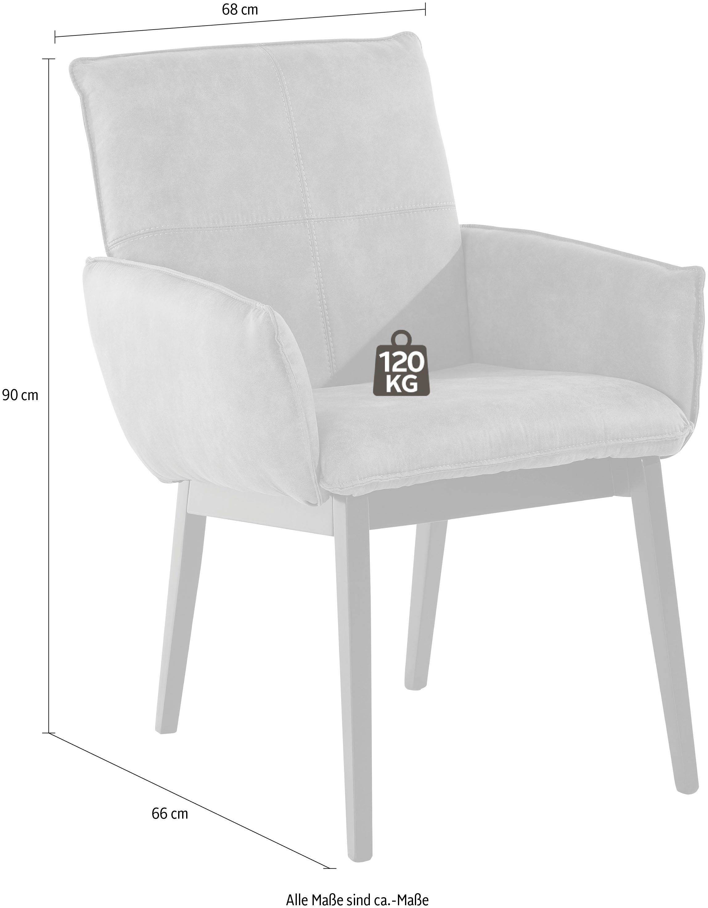 Home affaire Stoel met armleuningen Model 6 Bekleding van microvezel of leer, frame is beuken in zwart gelakt (2 stuks)