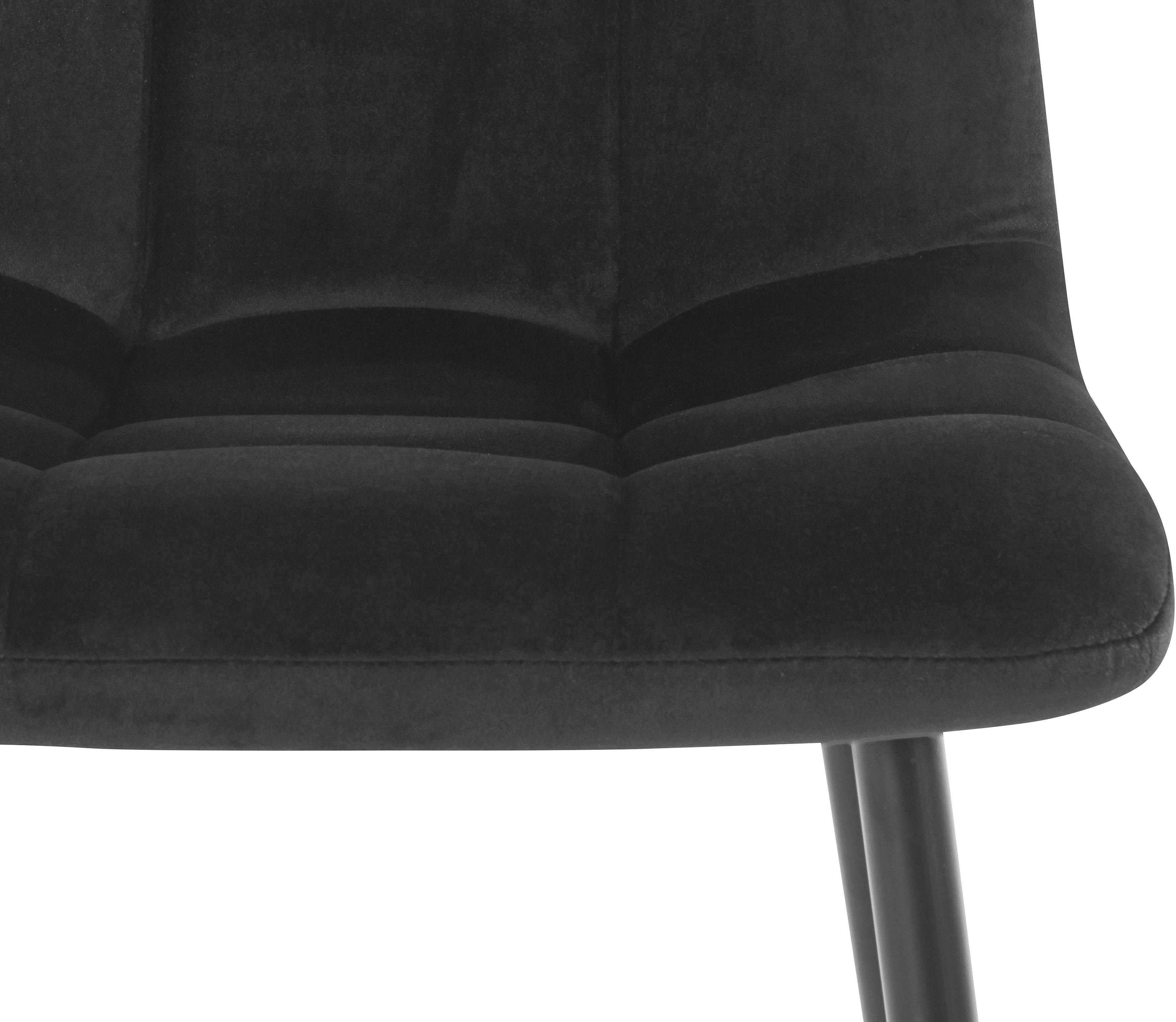 Homexperts Eetkamerstoel Kelly Bekleding in fluwelen stof, keukenstoel (set, 2 stuks)