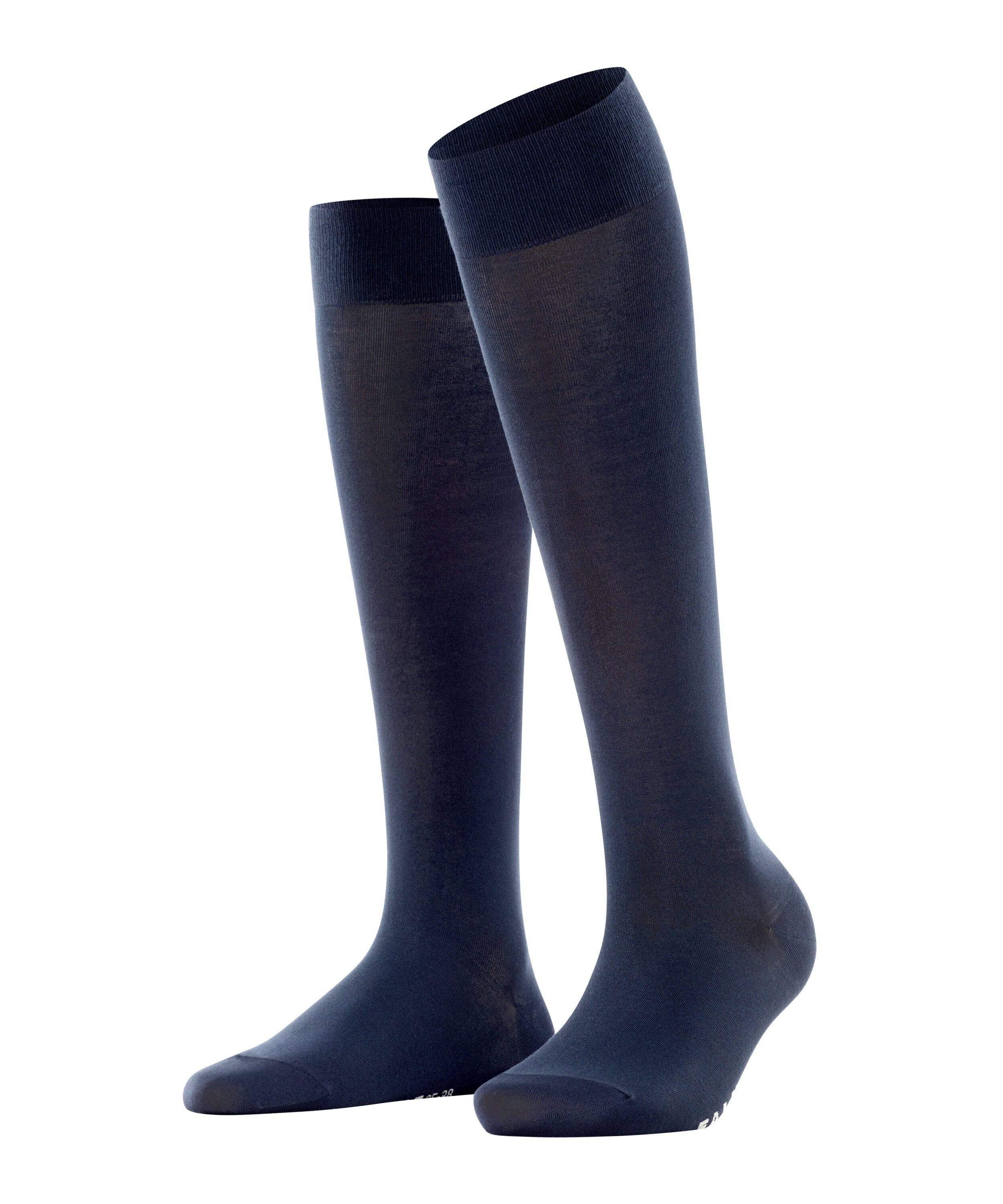 FALKE Kniekousen Cotton touch dames kniekousen maat 35 (38) blauw