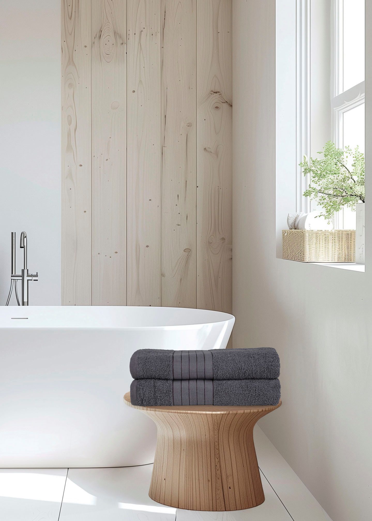 good morning Badlaken Uni Towels Katoen, walkfrottee, bies, 500 GSM, effen, zonder ophangbeugel (2 stuks)
