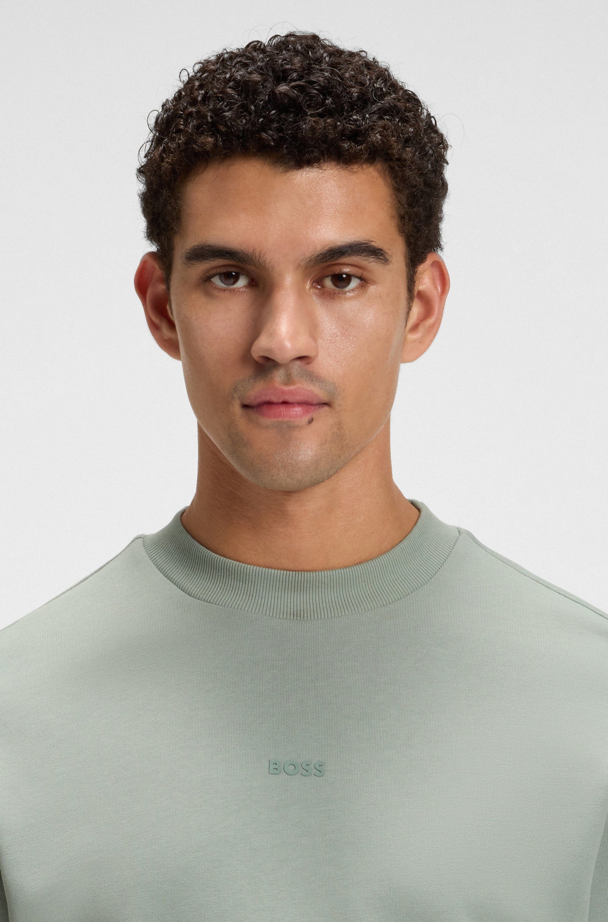 Boss Orange Sweatshirt WeSmallcrew met logo op borsthoogte