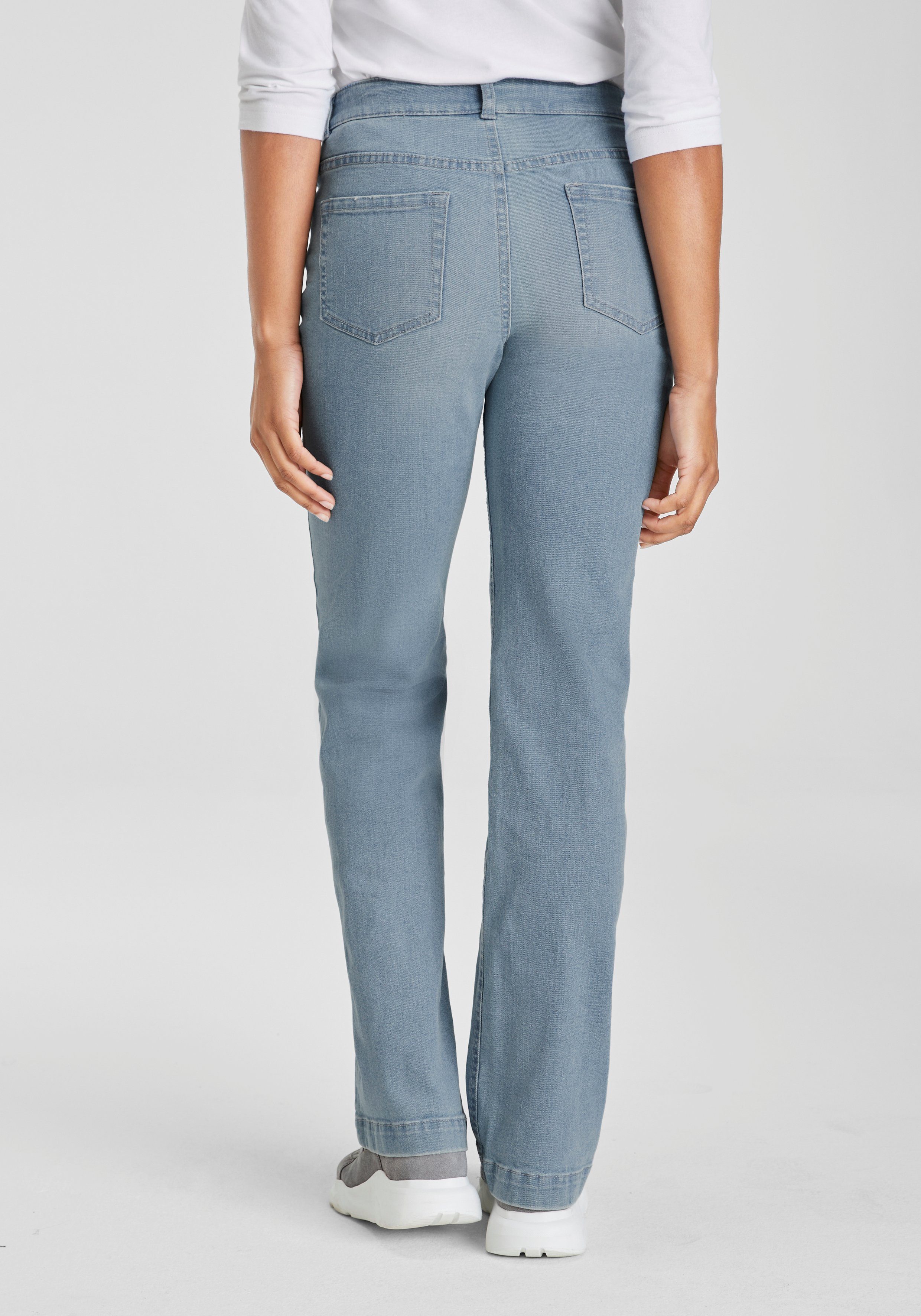 Arizona Rechte jeans wijde pasvorm used-look-wassing hoge taille