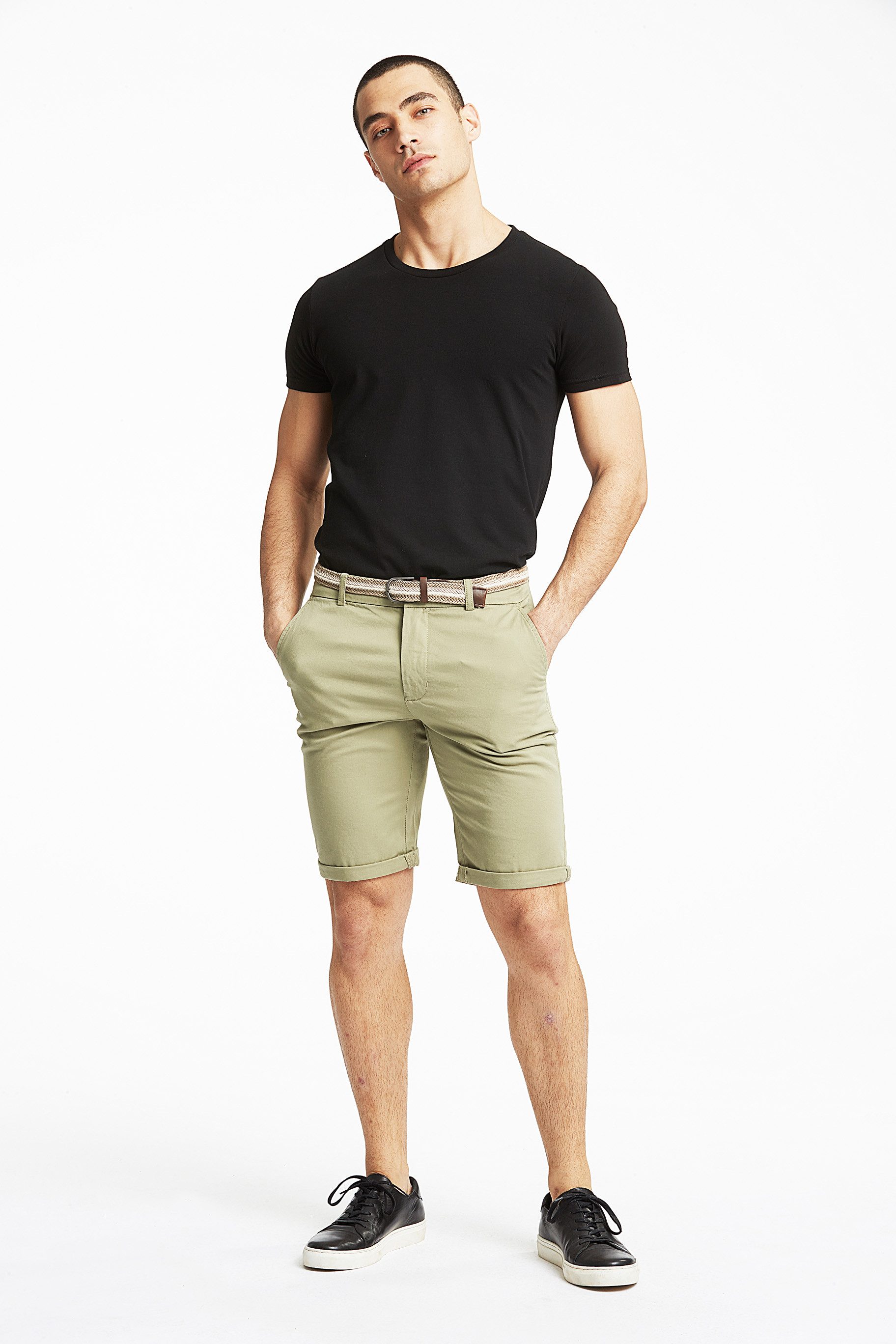 LINDBERGH Chino-short met riem en stretch (2-delig)
