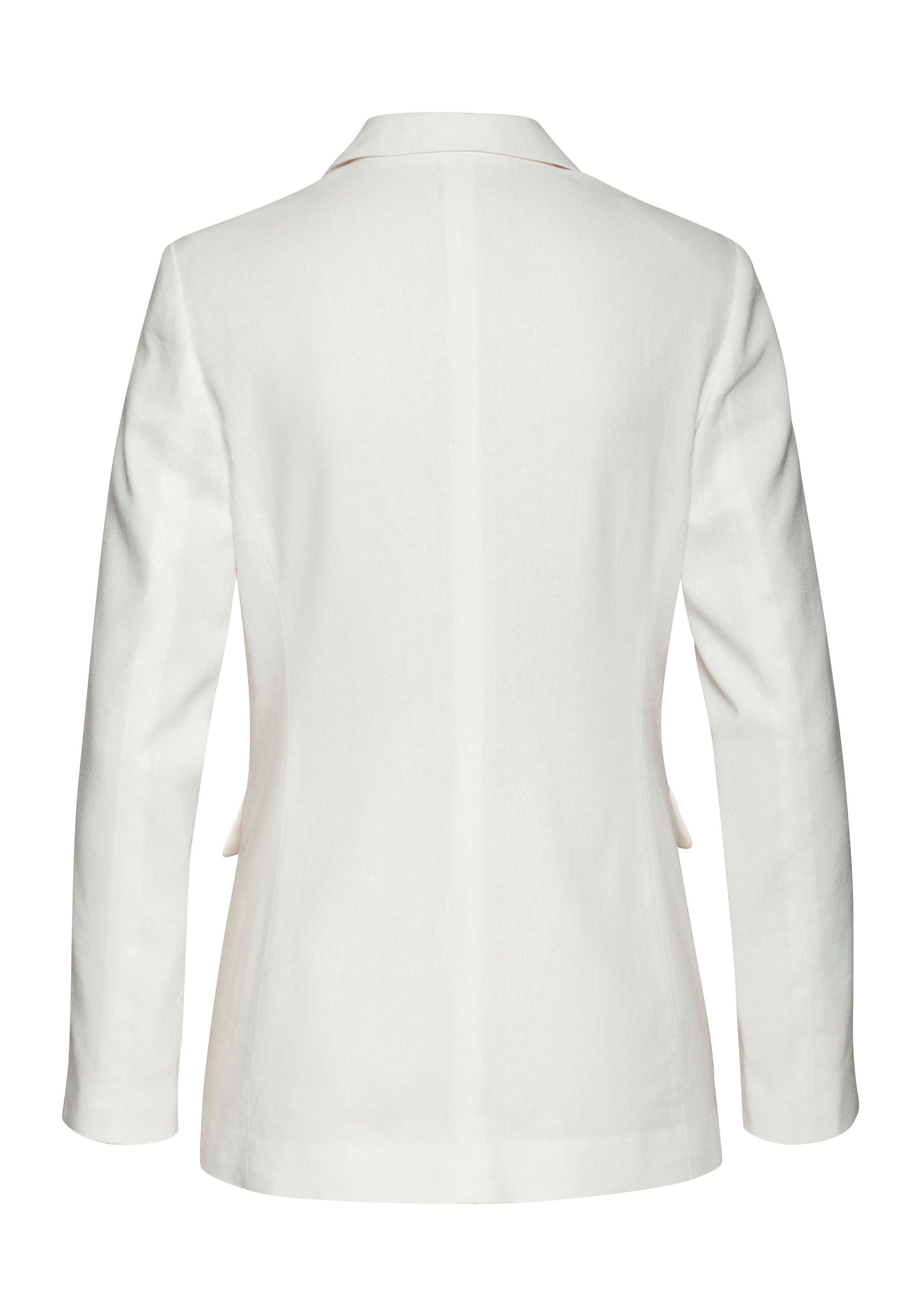Lascana Lange blazer met haakwerk inzet op de mouwen van linnenmix