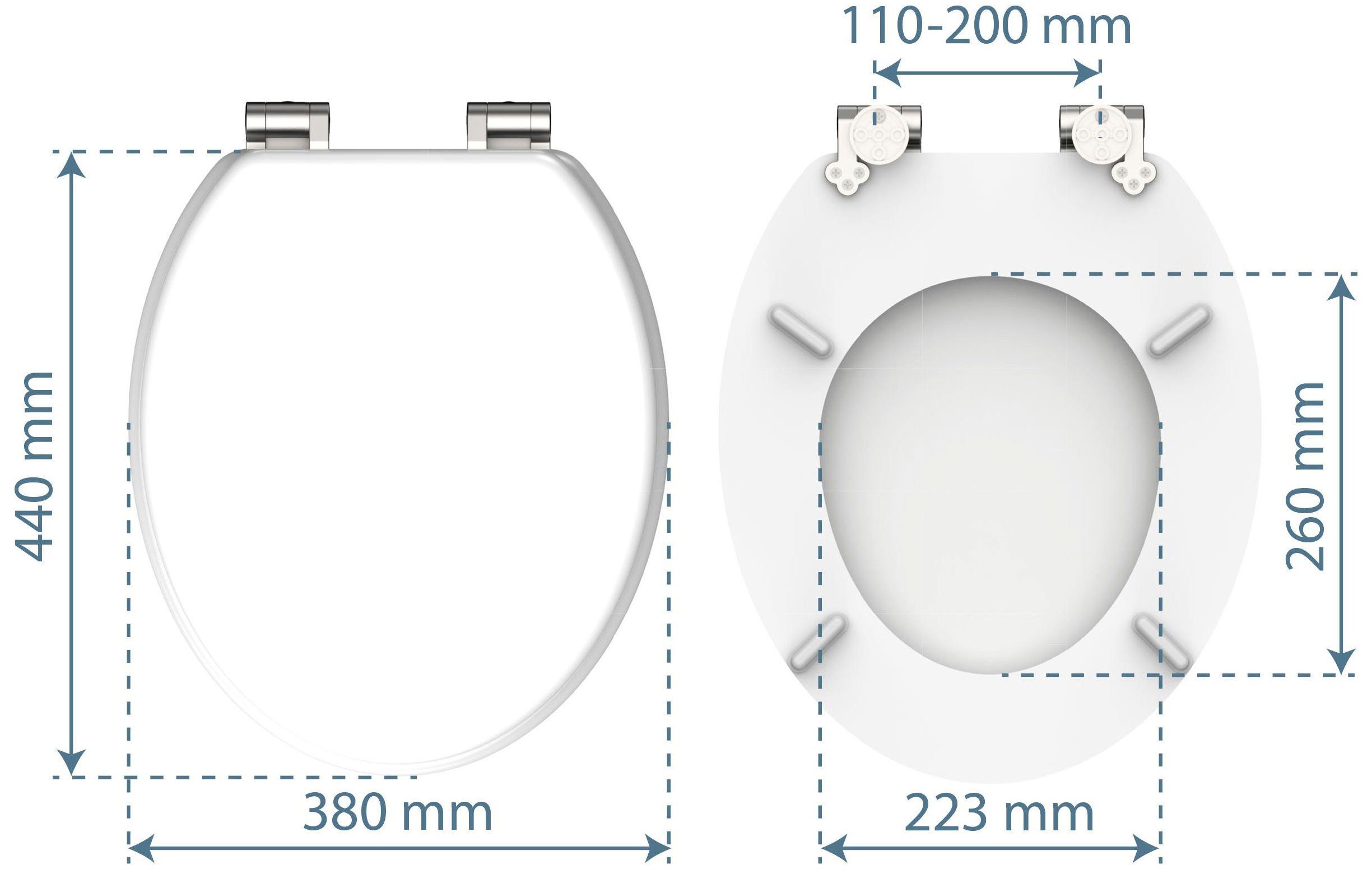 Schütte Toiletzitting White met softclosemechanisme en houten kern, max, belasting van de toiletbril 150 kg