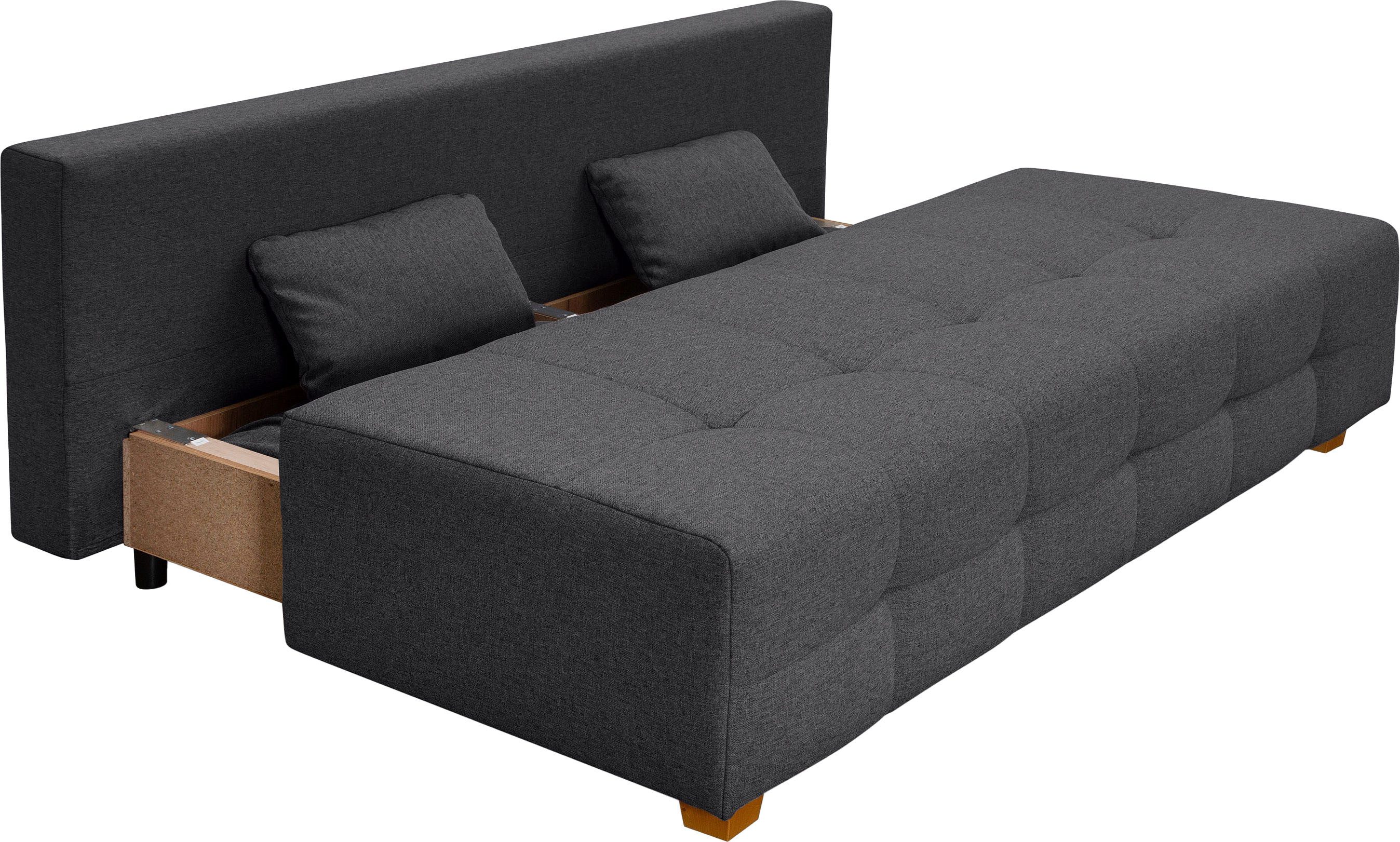 COLLECTION AB Slaapbank Bella Slaapbank, bedlade, bonellvering, rugkussen, armleuningkussen