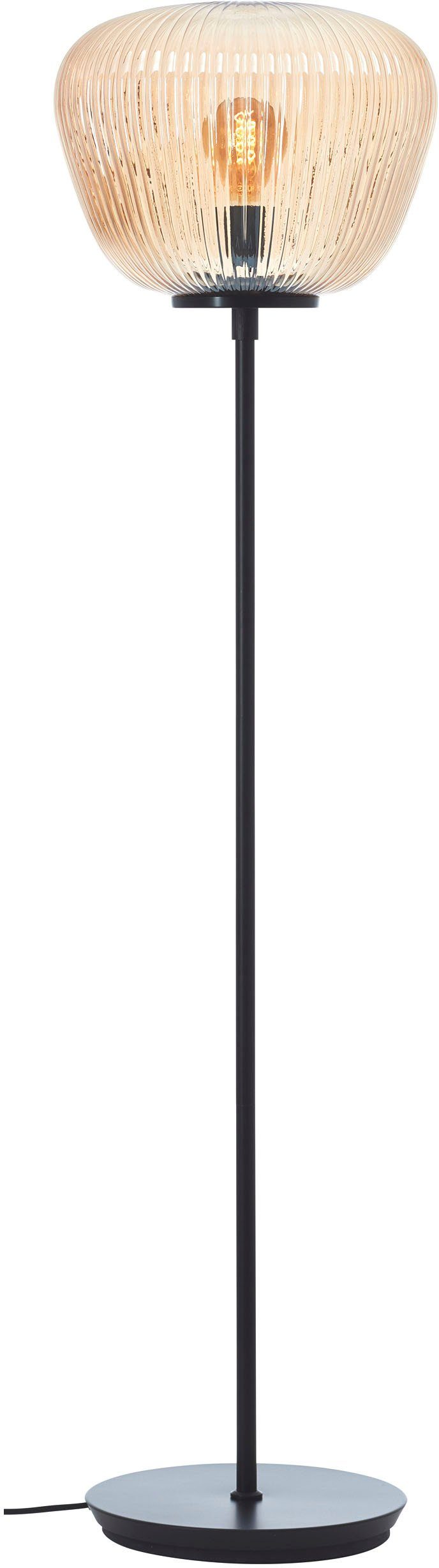 Brilliant Leuchten Staande lamp Kaizen Geribbeld glas, 140 x 35 cm, E27, amber-bernstein kleur (1 stuk)