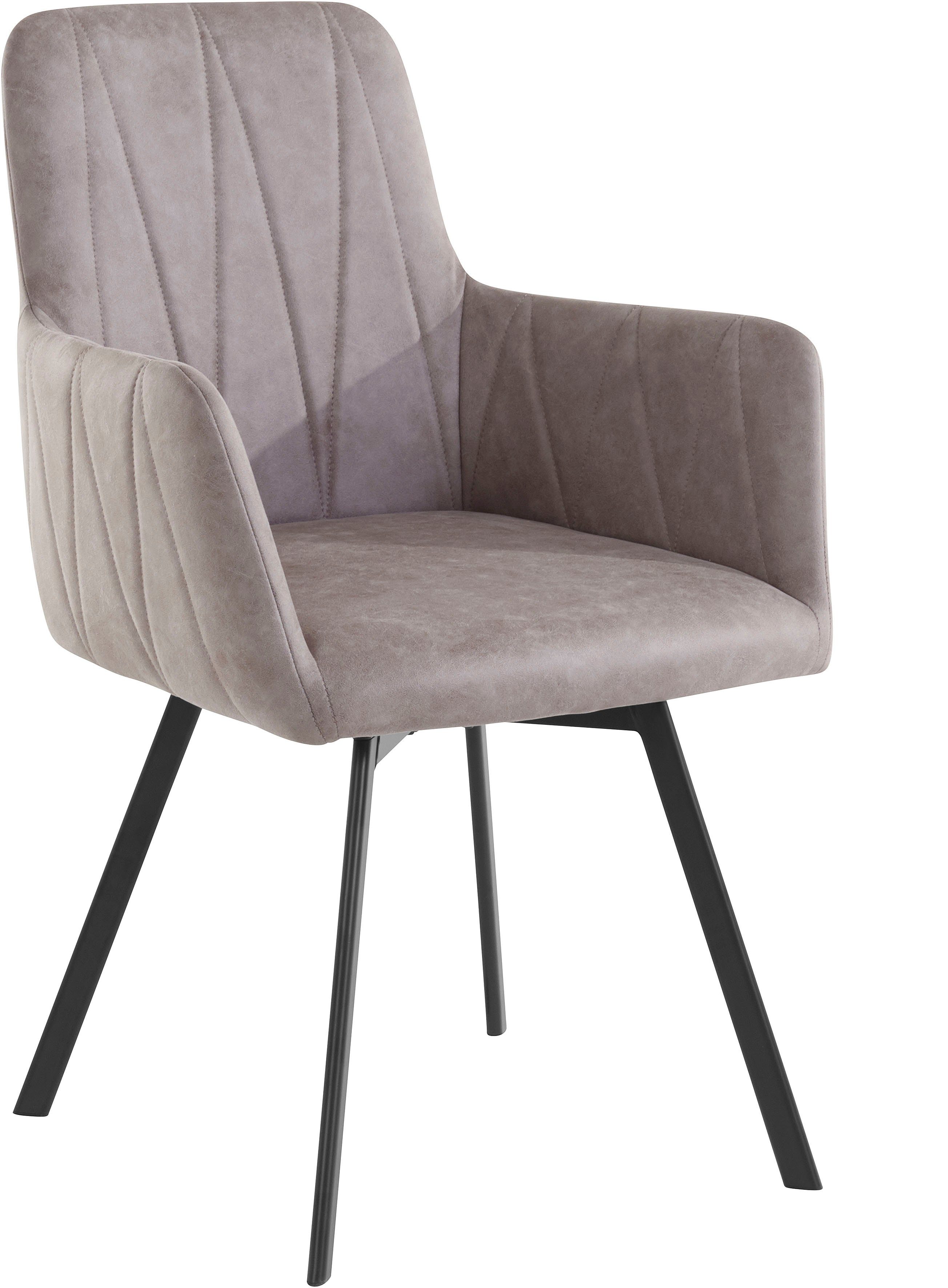 HELA Eetkamerstoel Draaistoel (set) 4 poot stoelen grijs