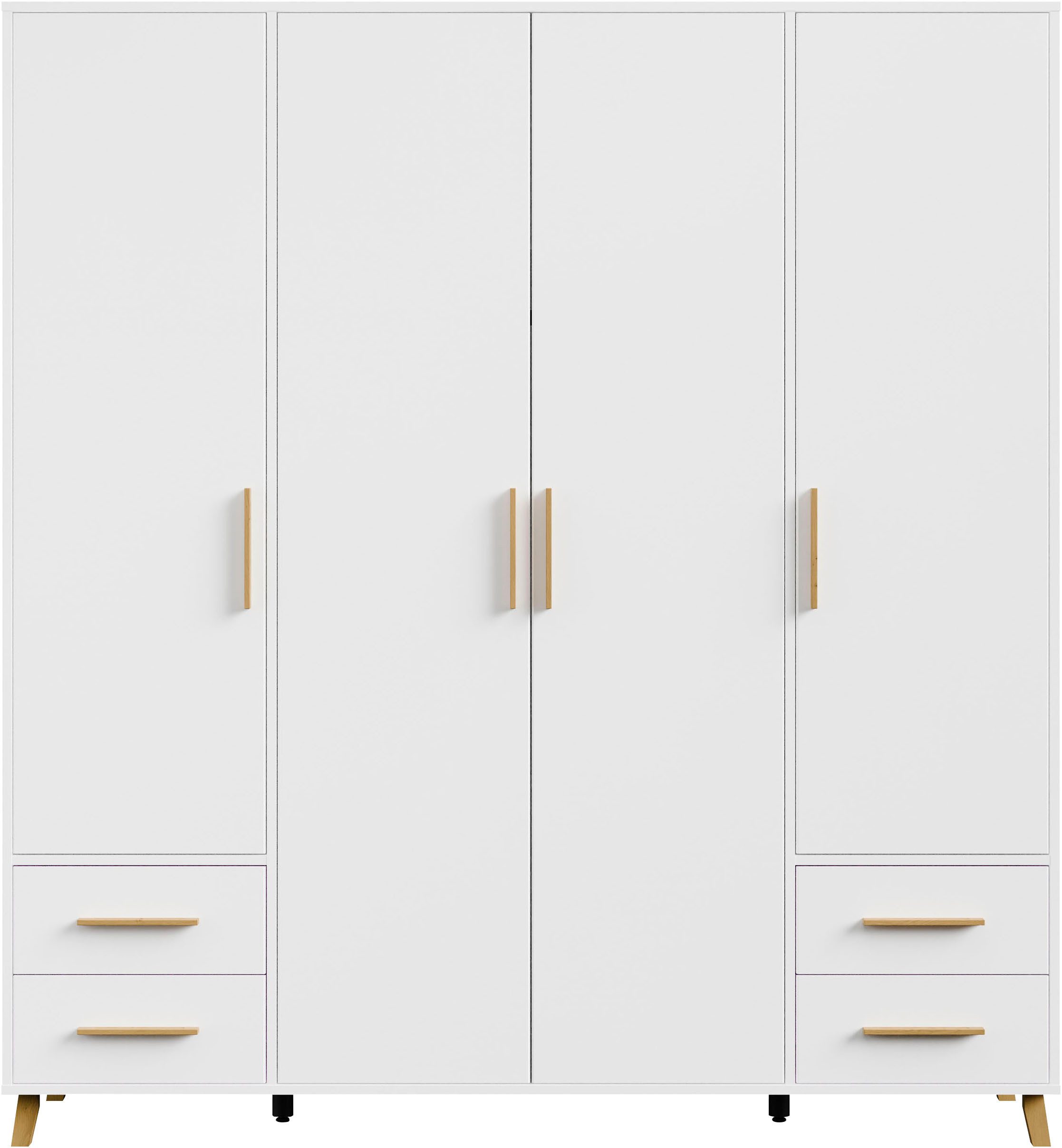 rauch Draaideurkast Kledingkast kast garderobe waskast SHINJO Grepen en voeten van massief hout met 2 lades MADE IN GERMANY