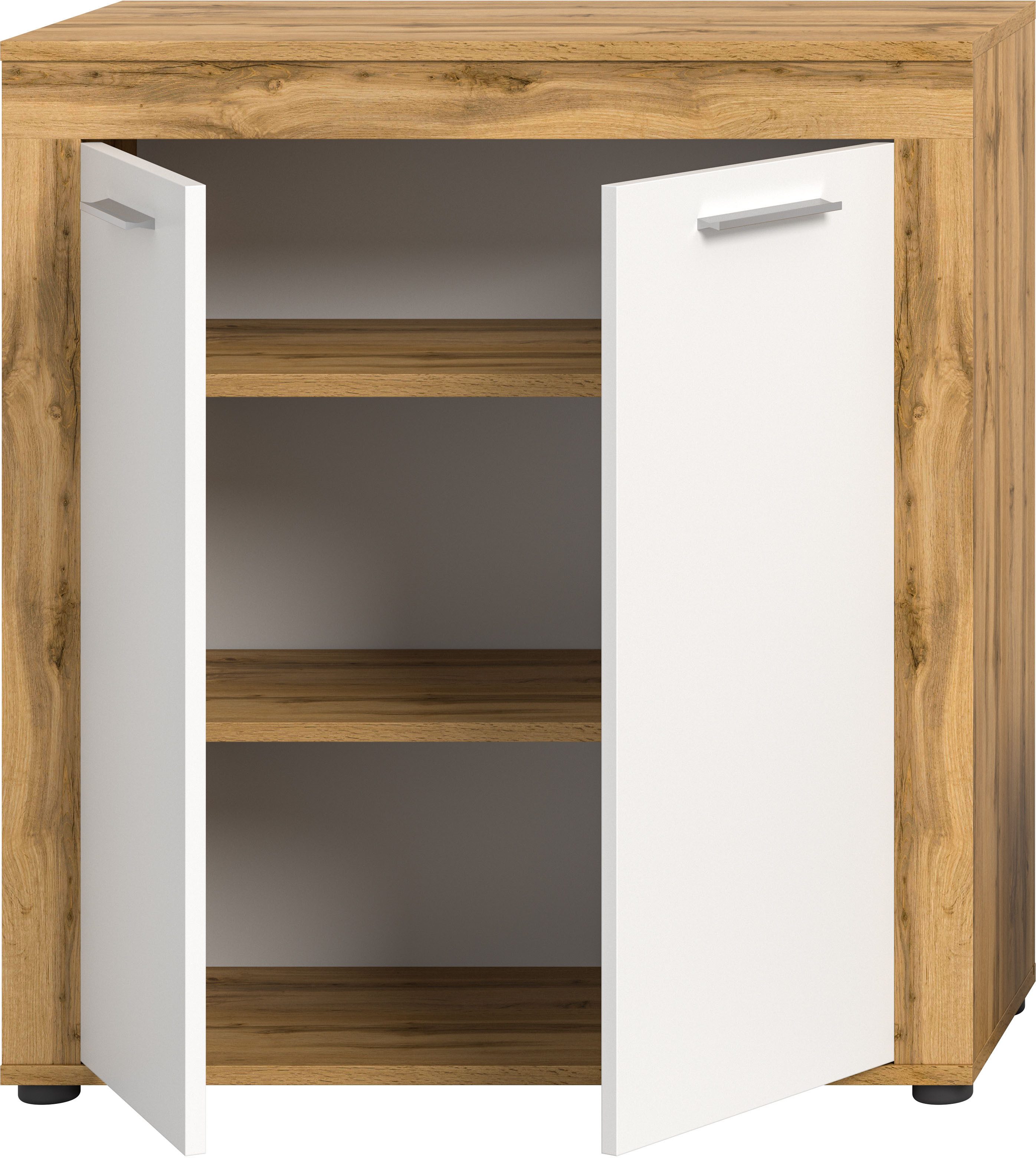 INOSIGN Highboard Aosta, Hoogte 88 cm, in verschillende kleuren met 2 deuren en 3 vakken, woonkamer, commode, kast