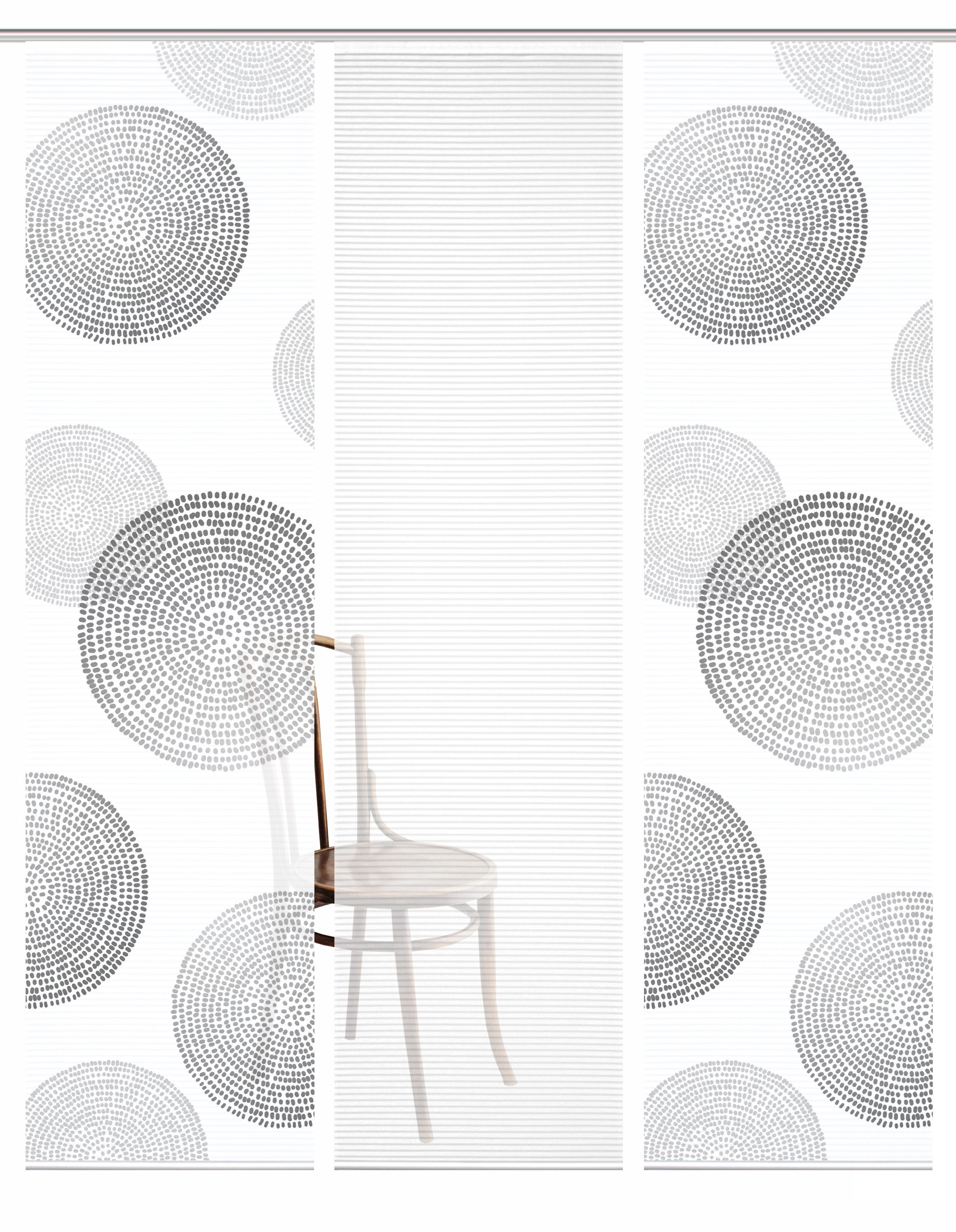 HOME in green Paneelgordijn Ginny SET DIGITALE PRINT, BAMBOELOOK GERECYCLED (3 stuks)