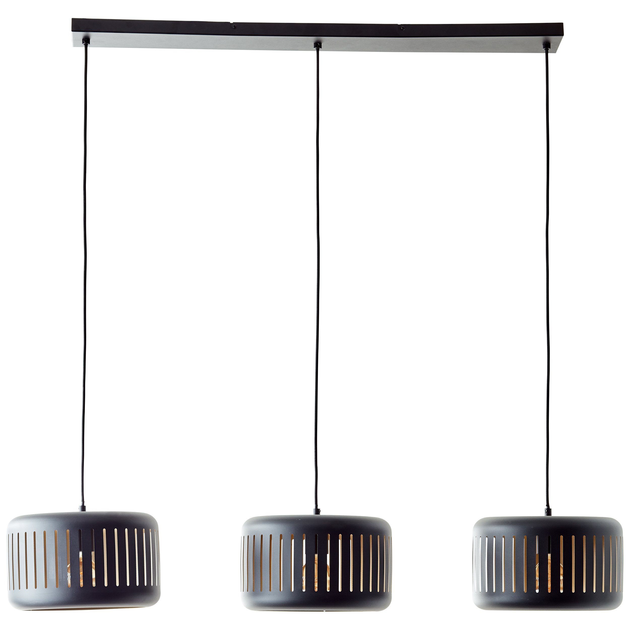 Brilliant Leuchten Hanglamp Tyas 120 x 110 x 27 cm, 3 x e27, inkortbaar, metaal, zwart/goudkleurig (1 stuk)