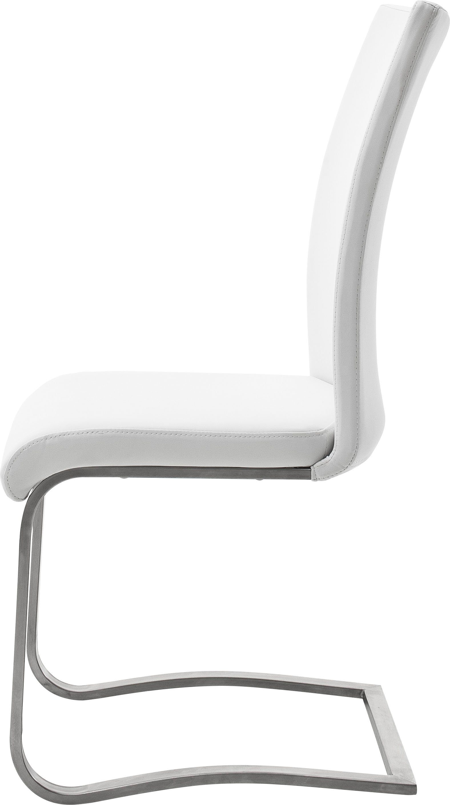 MCA furniture Vrijdragende stoel Arco Stoel overtrokken met echt leer, belastbaar tot 130 kg (2 stuks)
